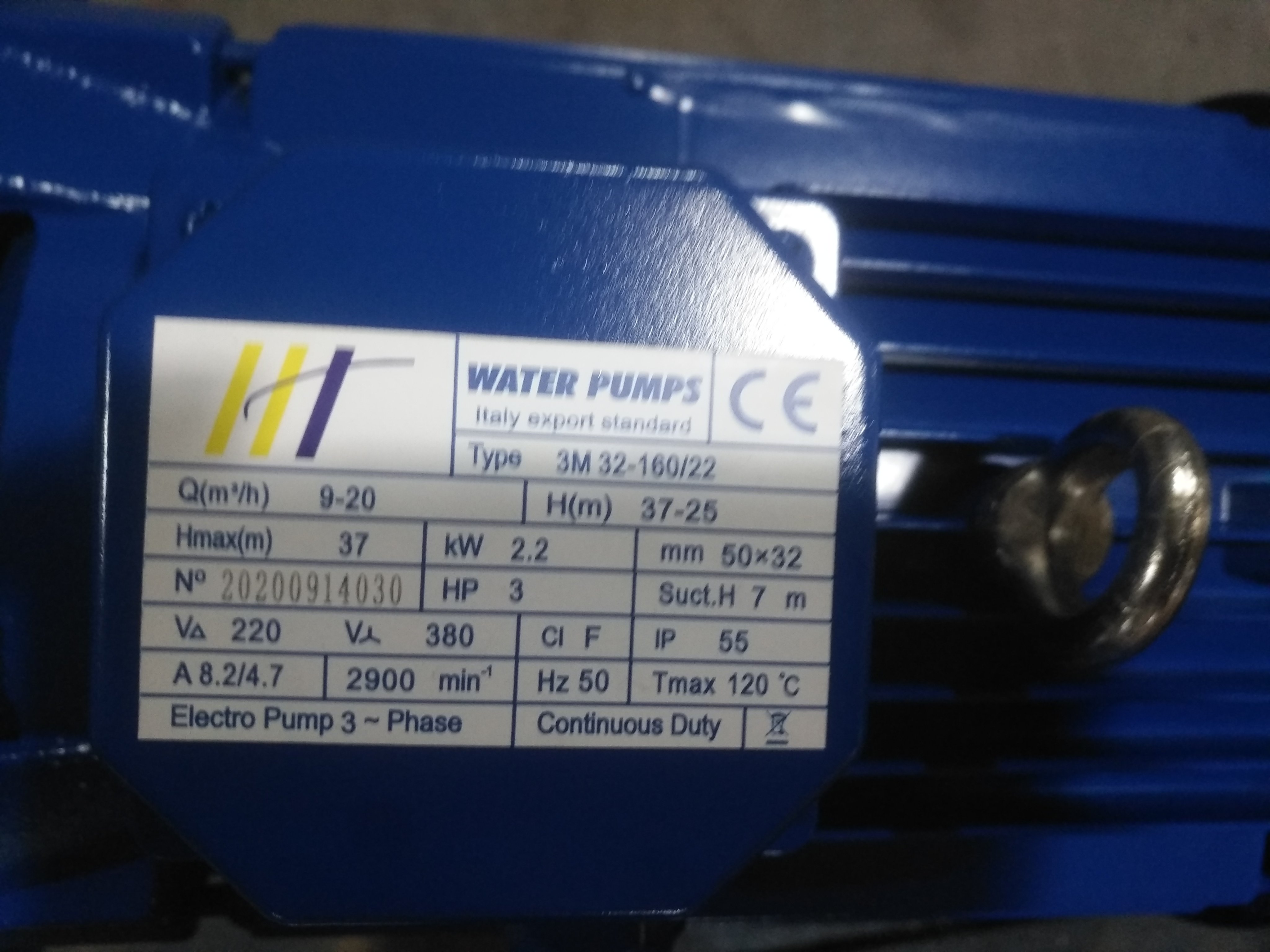 Máy bơm đầu Inox Hiệu HT 3M32-160/22