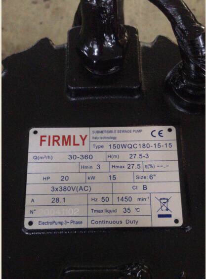 Bơm chìm nước thải FIRMLY 150WQC180-15-15