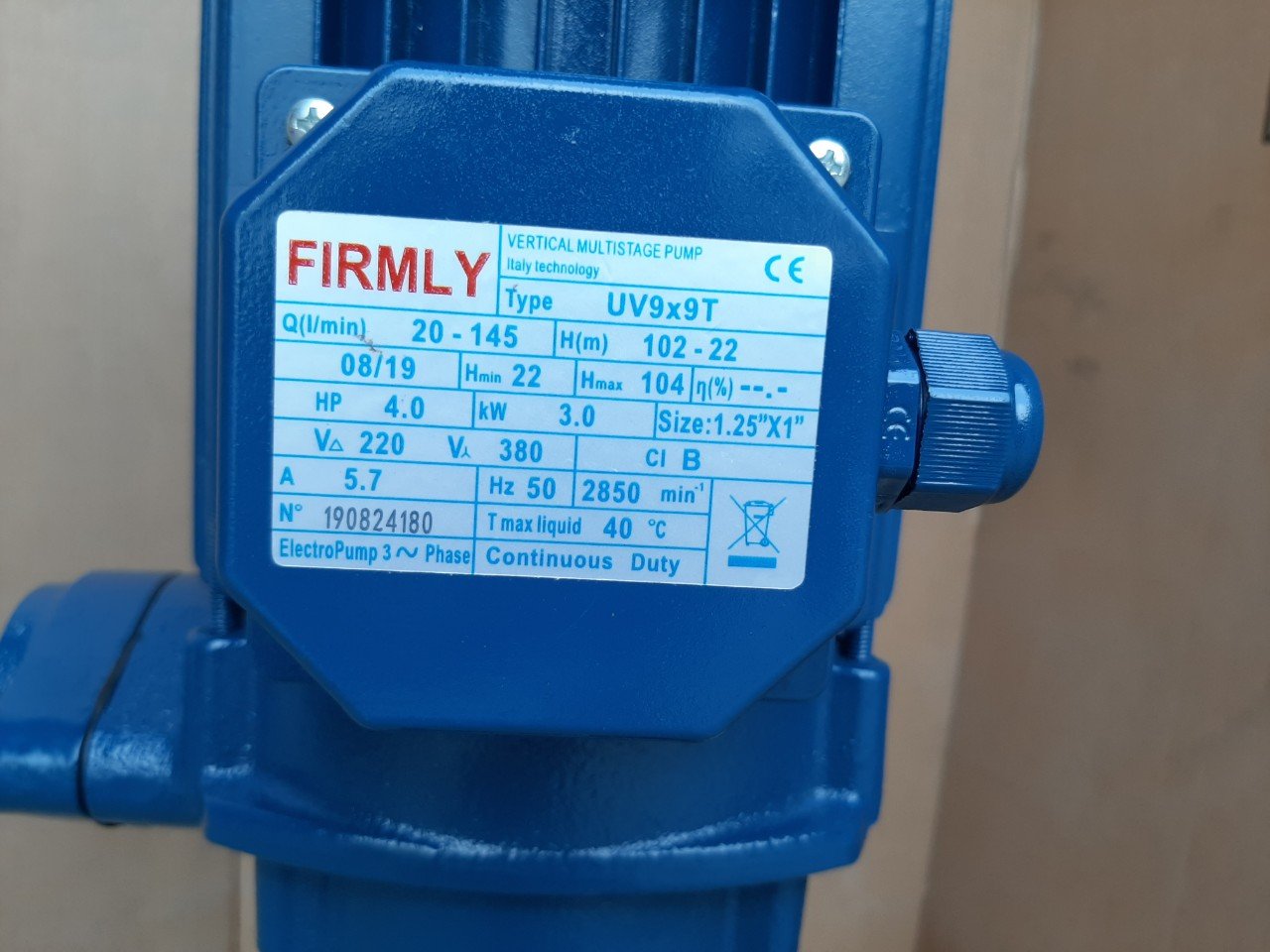 Máy bơm trục đứng FIMRLY UV9x9T