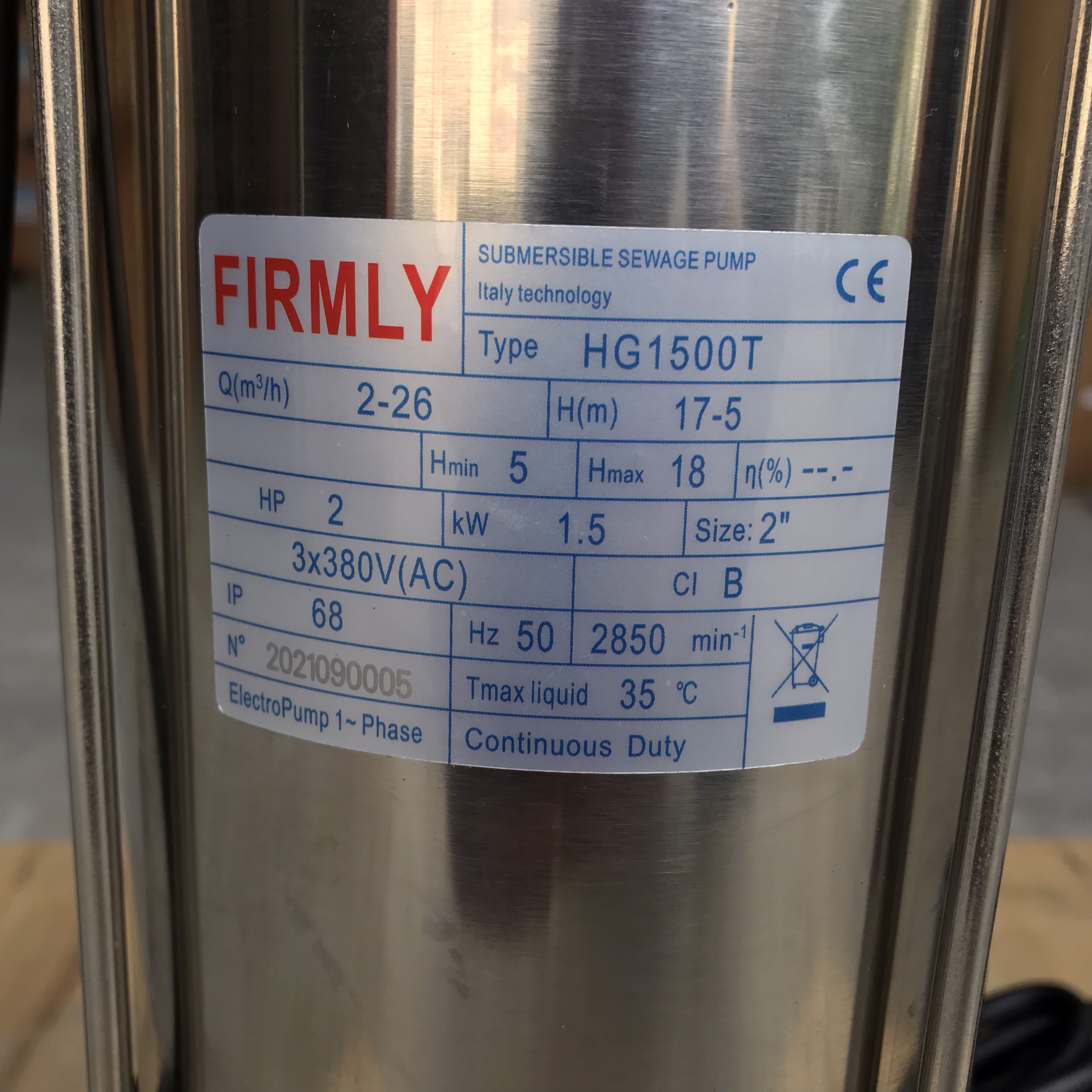 Bơm chìm nước thải FIRMLY HG1500T