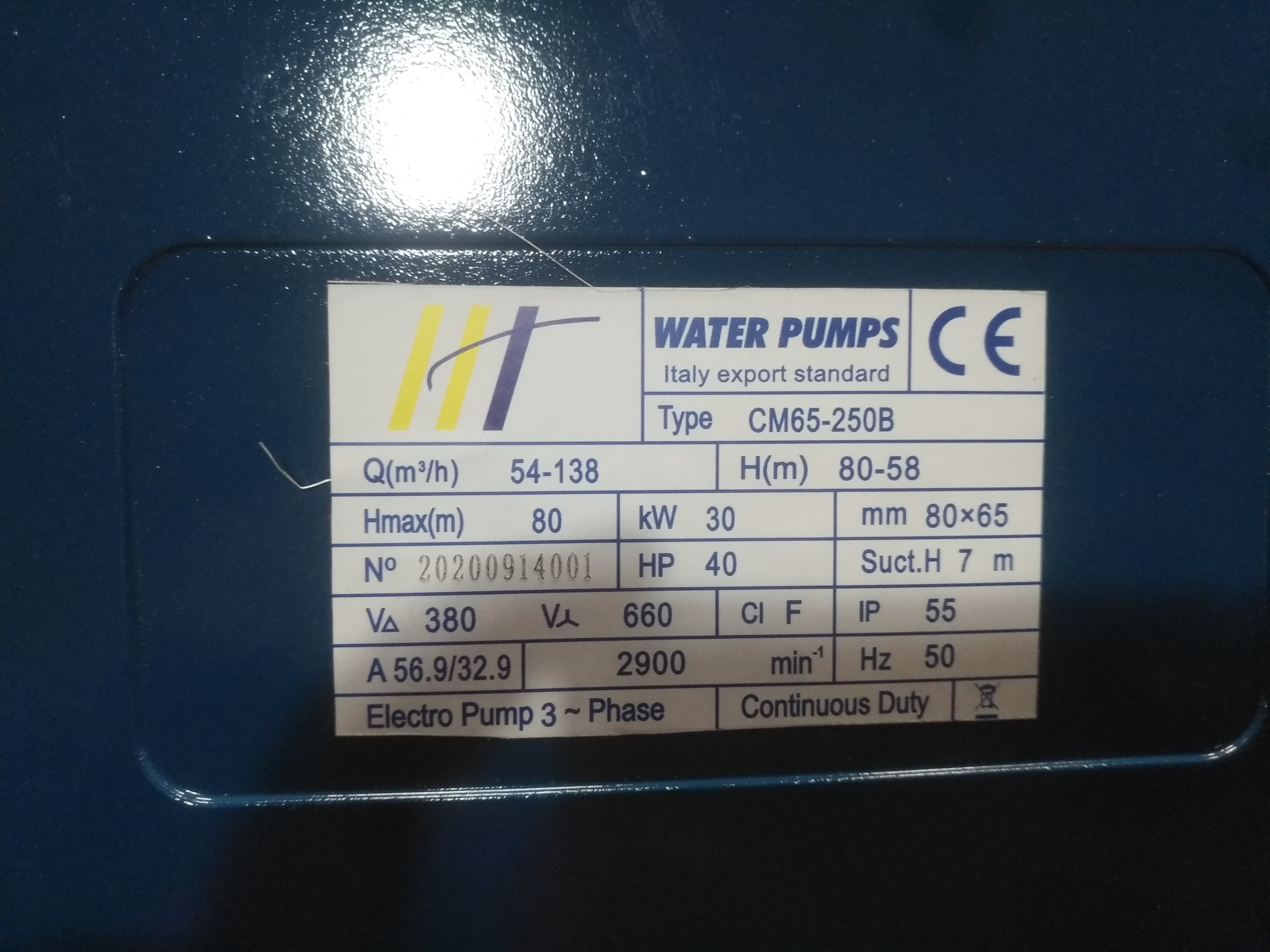 Máy bơm truc ngang HT CM65-250B