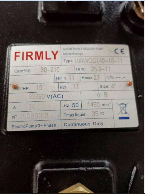 Bơm chìm nước thải FIRMLY 100WQC140-18-11
