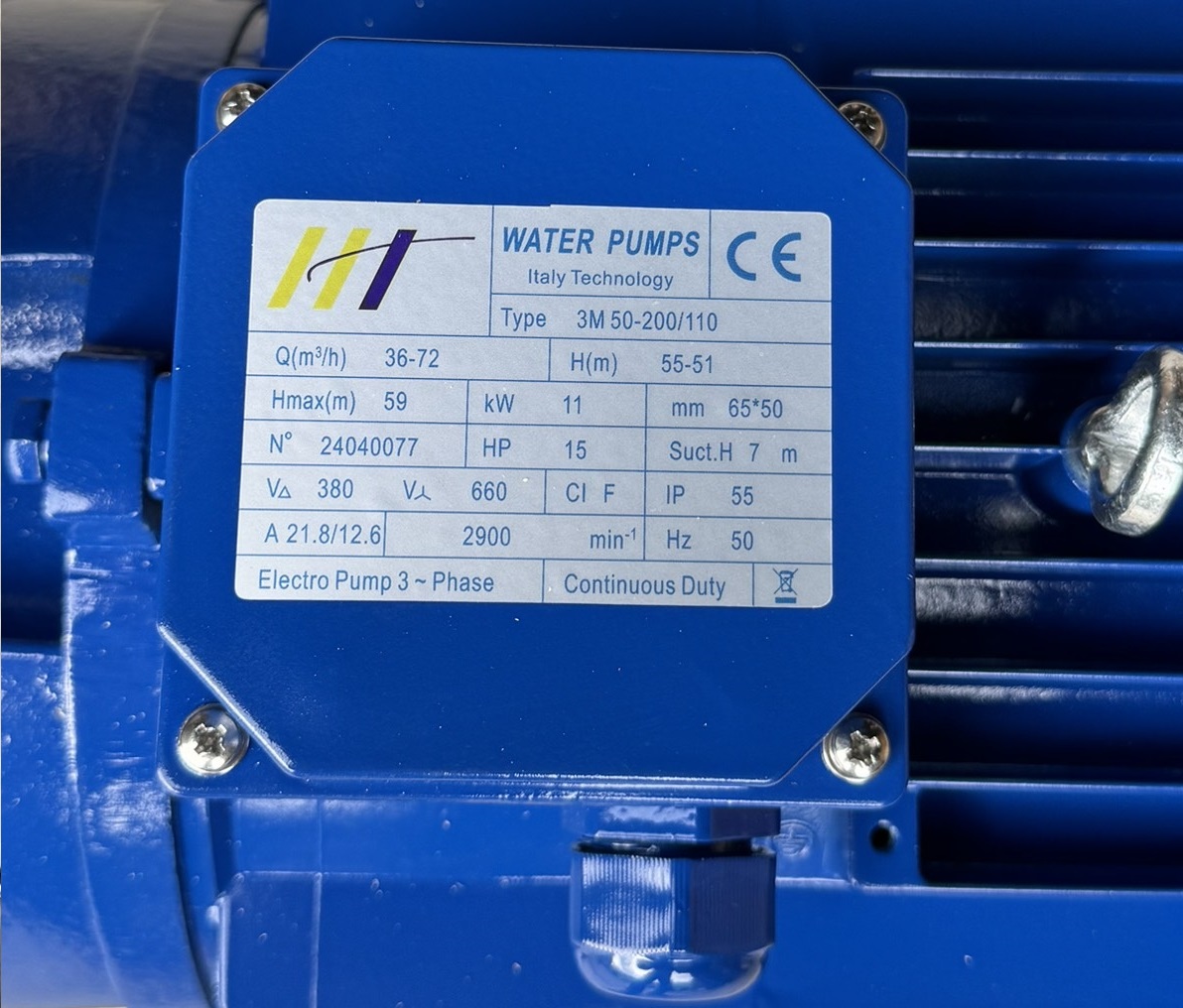 Máy bơm đầu Inox Hiệu HT 3M50-200/110
