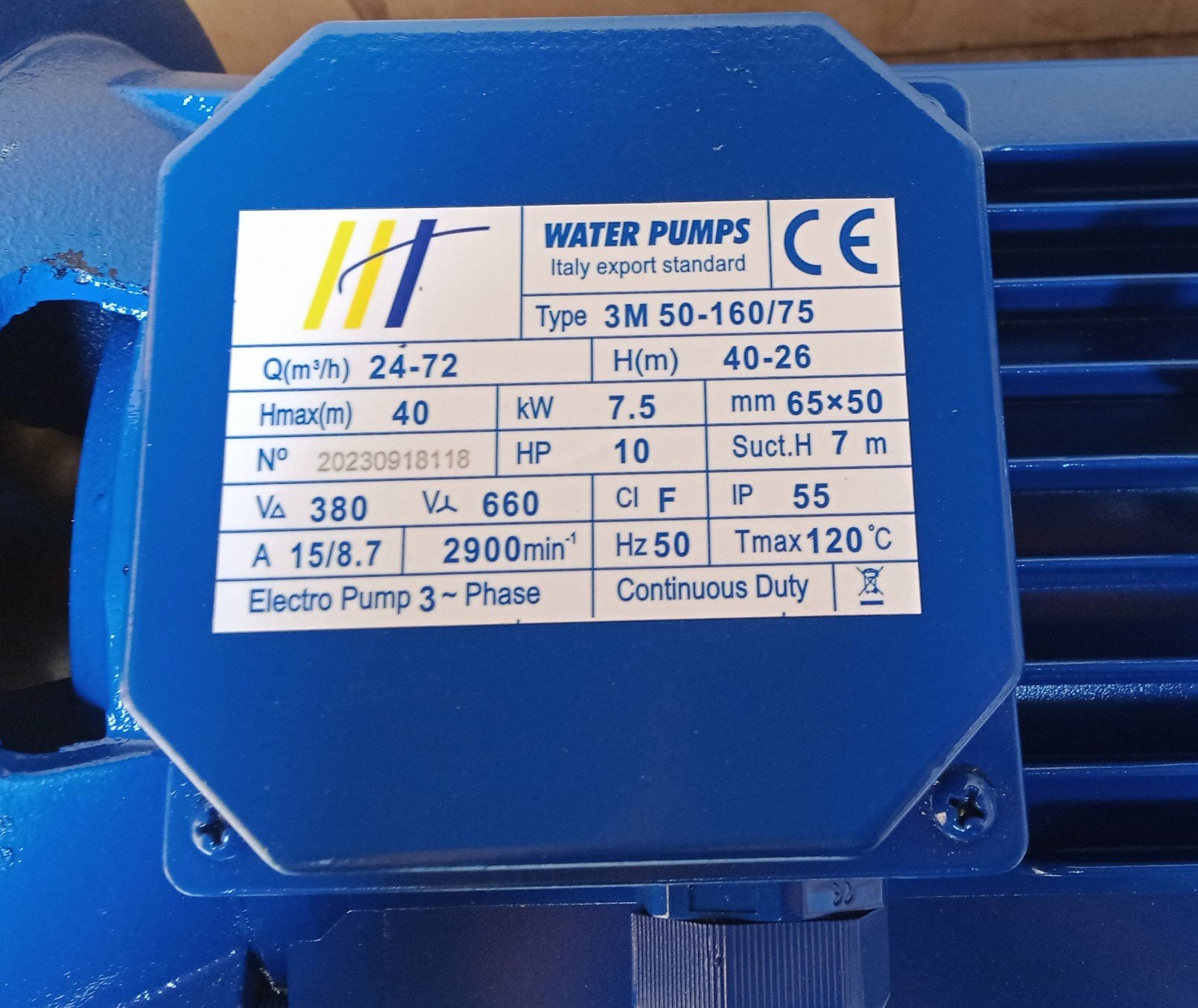 Máy bơm đầu Inox Hiệu HT 3M50-160/75