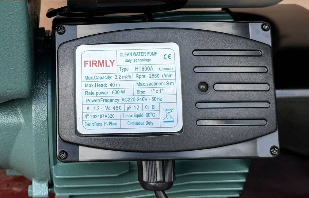 Máy bơm tăng áp tự động Firmly - HT600A