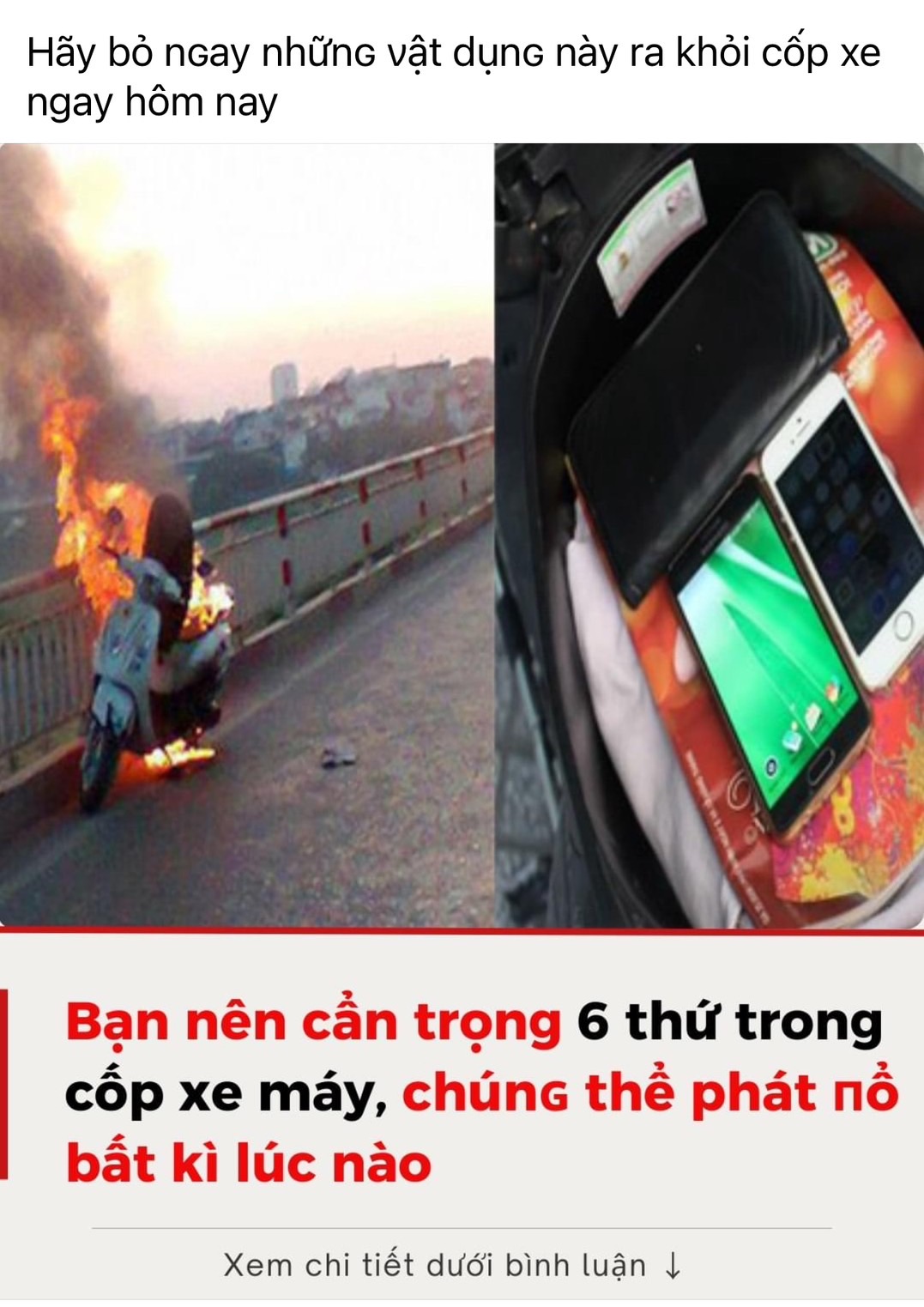 6 thứ không nên để trong cốp xe máy