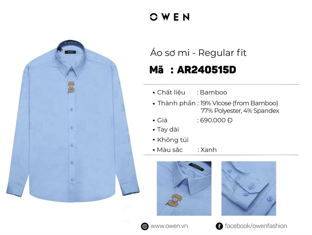 ÁO SƠ MI DÀI TAY AR240515D