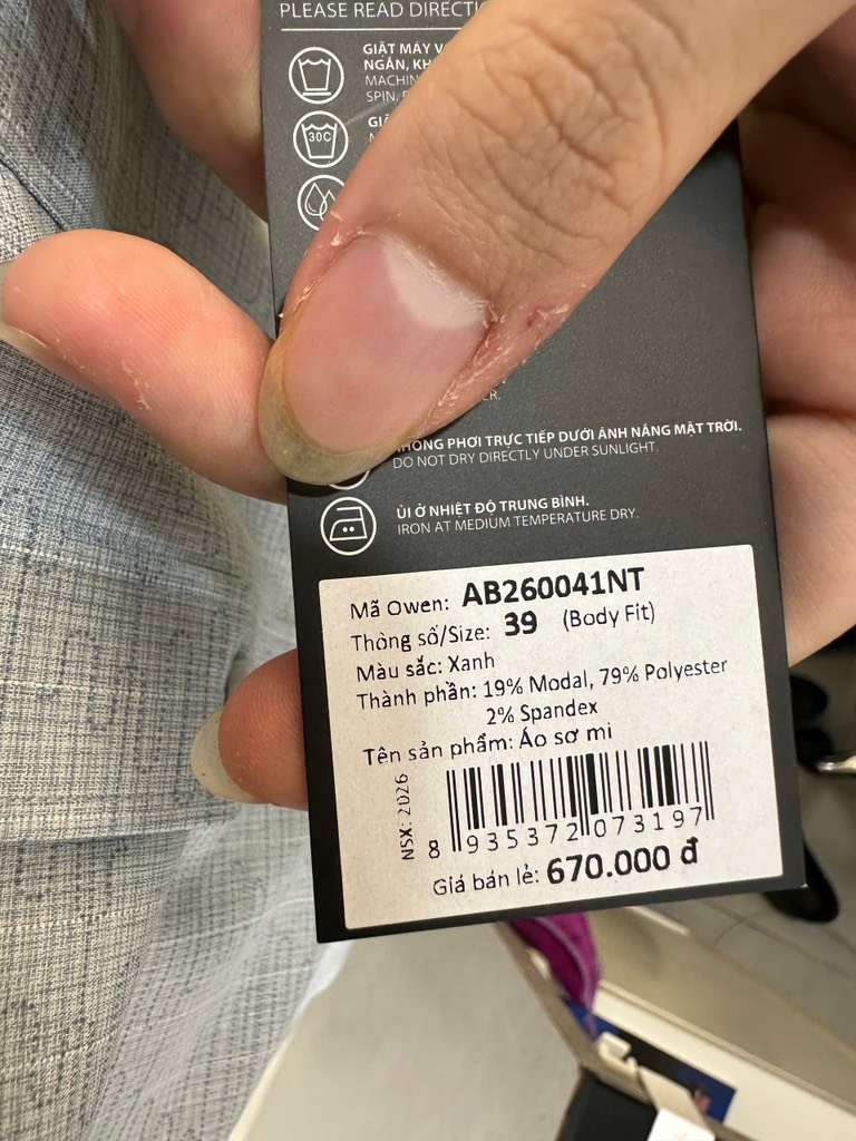 ÁO SƠ MI NGẮN TAY AB260041NT