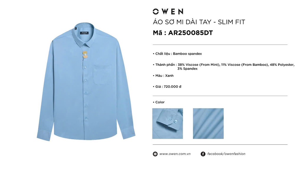 ÁO SƠ MI DÀI TAY AR250085DT