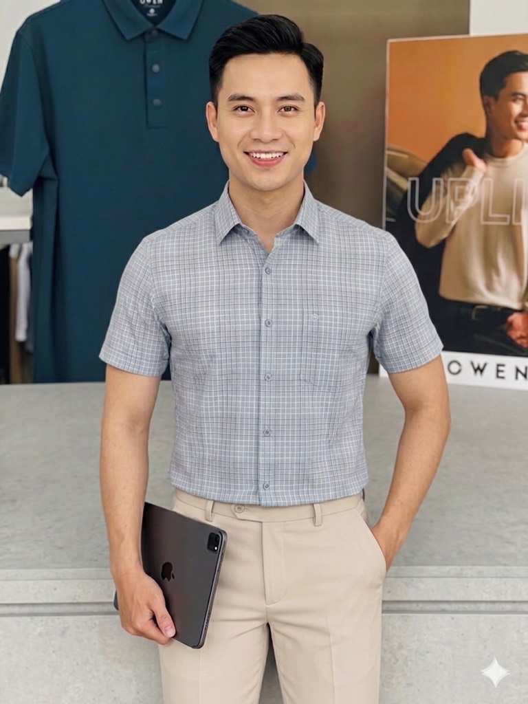ÁO SƠ MI NGẮN TAY AB250053NT