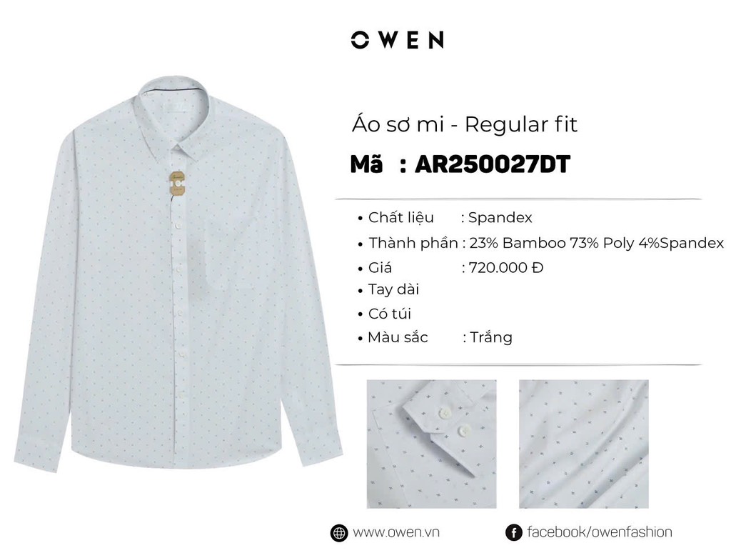 ÁO SƠ MI DÀI TAY AR250027DT