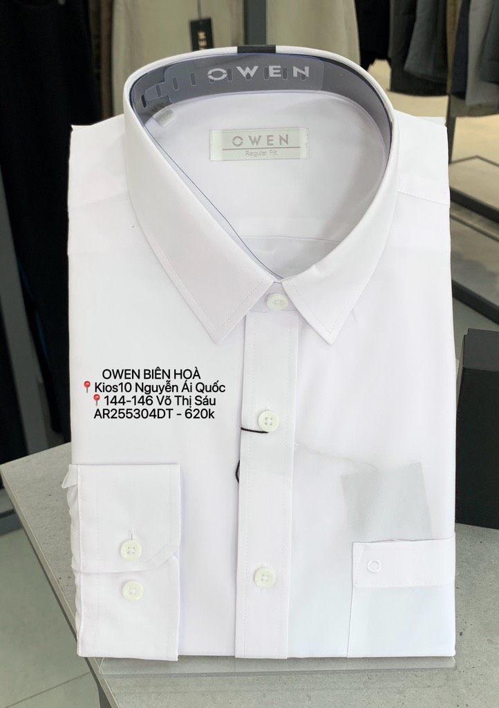 ÁO SƠ MI TRẮNG DÀI TAY NANOCAFE CÓ TÚI AR255304DT