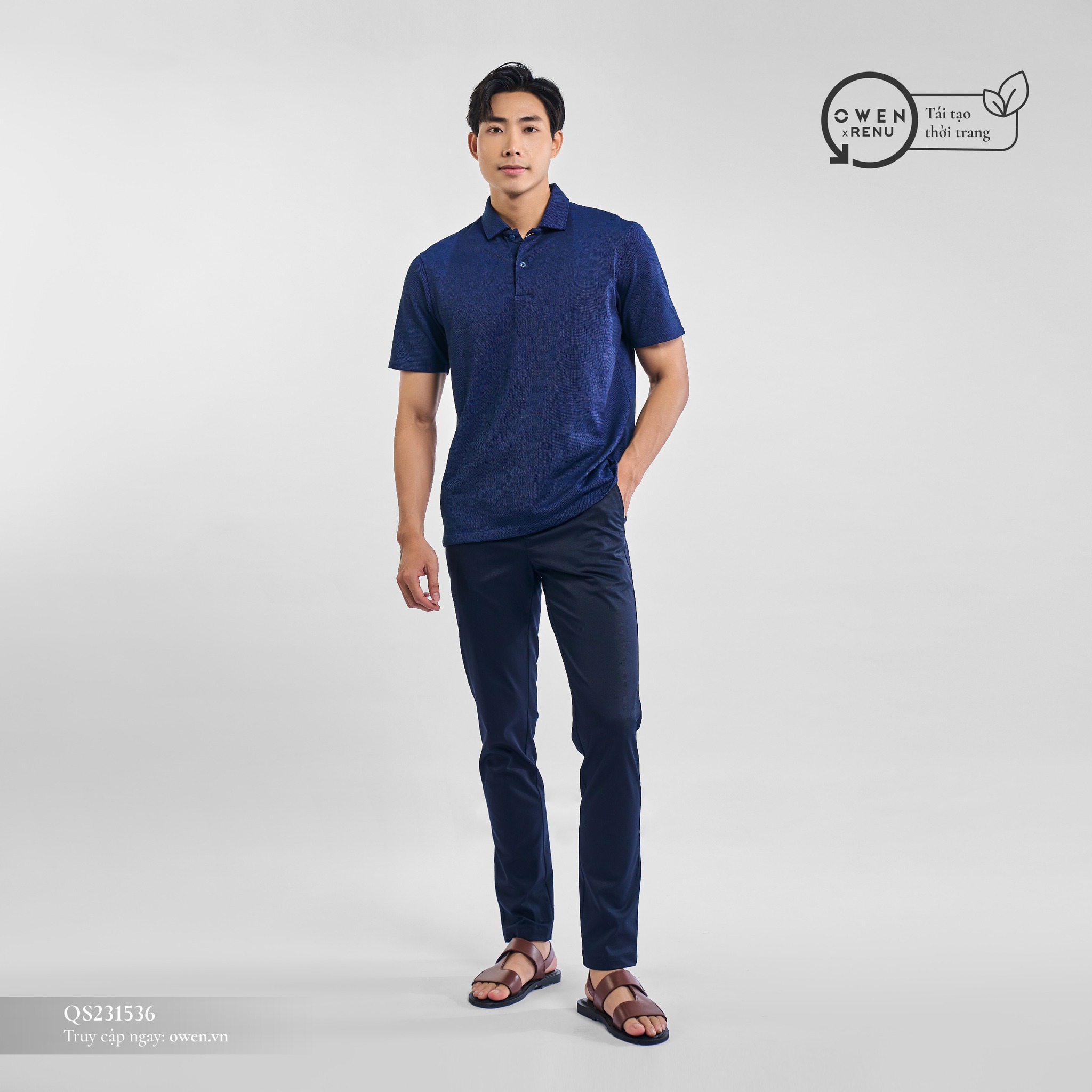 QUẦN TÂY KHAKI XANH ĐEN RENU QS231536