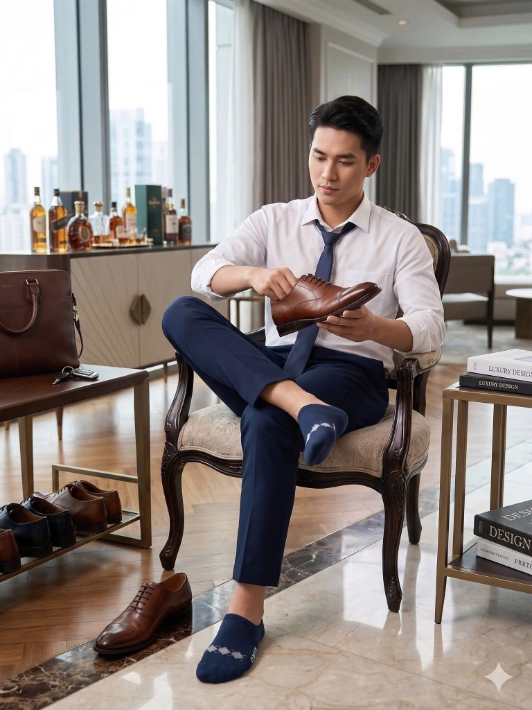 TẤT BÀN XANH ĐEN TA232502