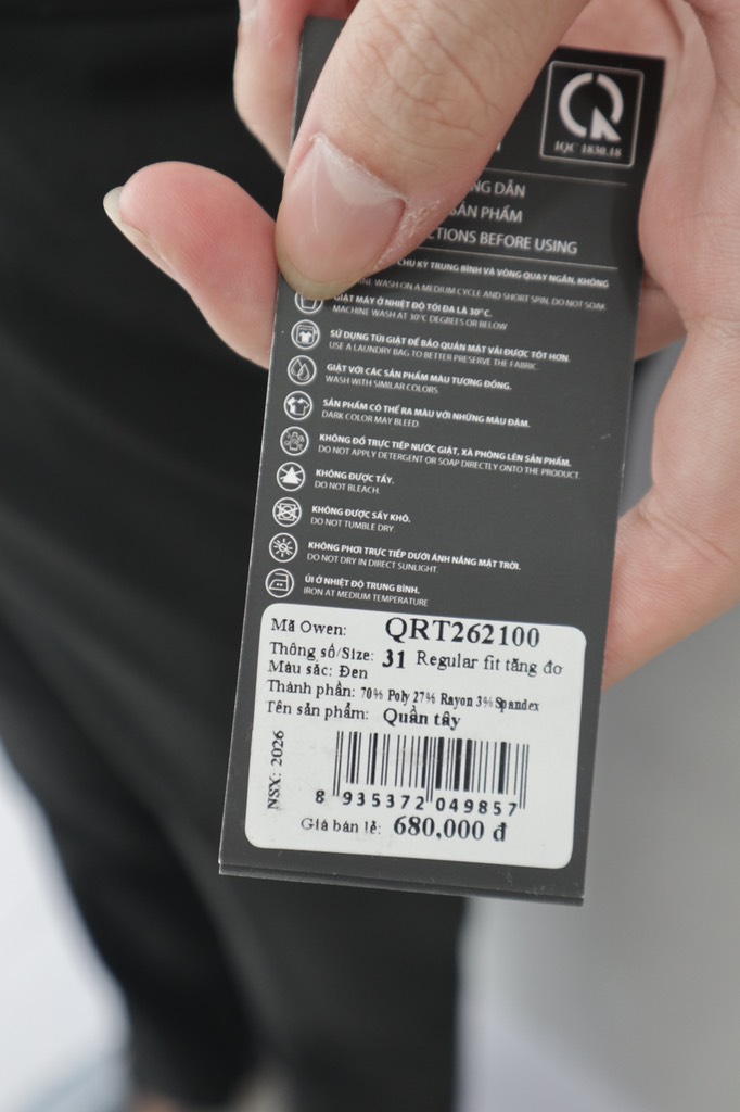 QUẦN TÂY ĐEN POLY QRT262100