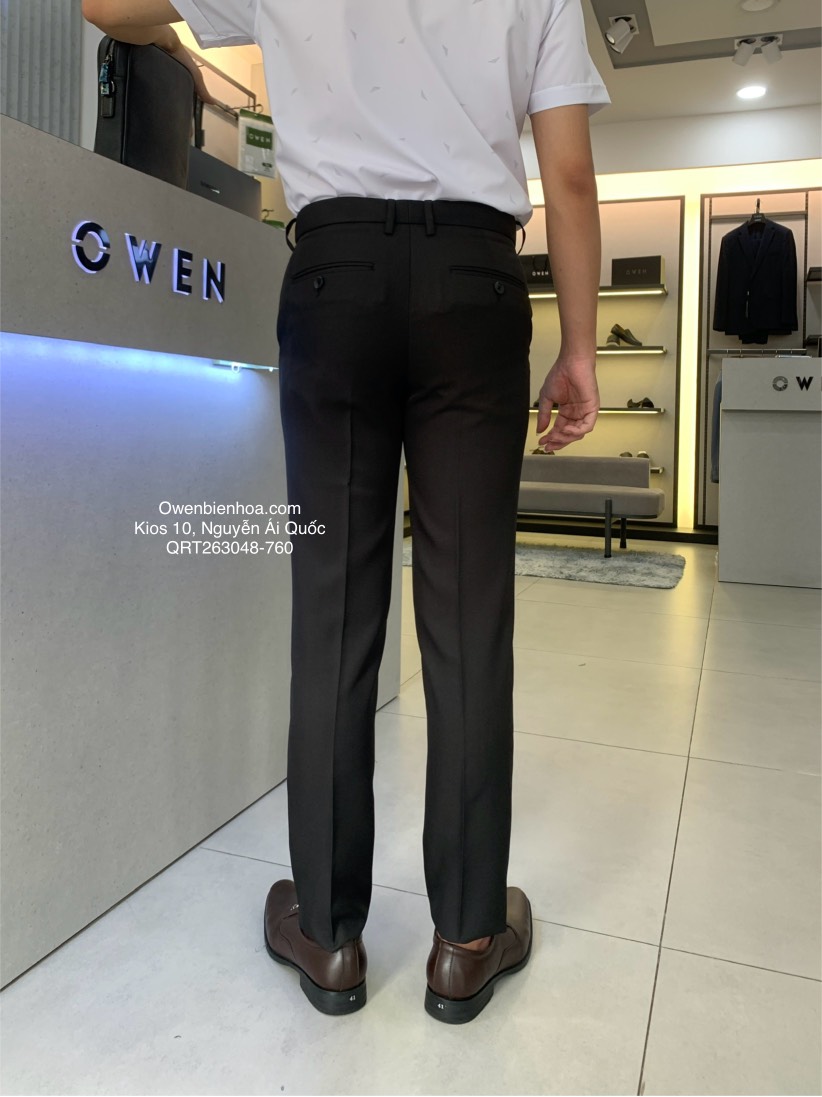 QUẦN TÂY QRT263048 đen kẻ chìm