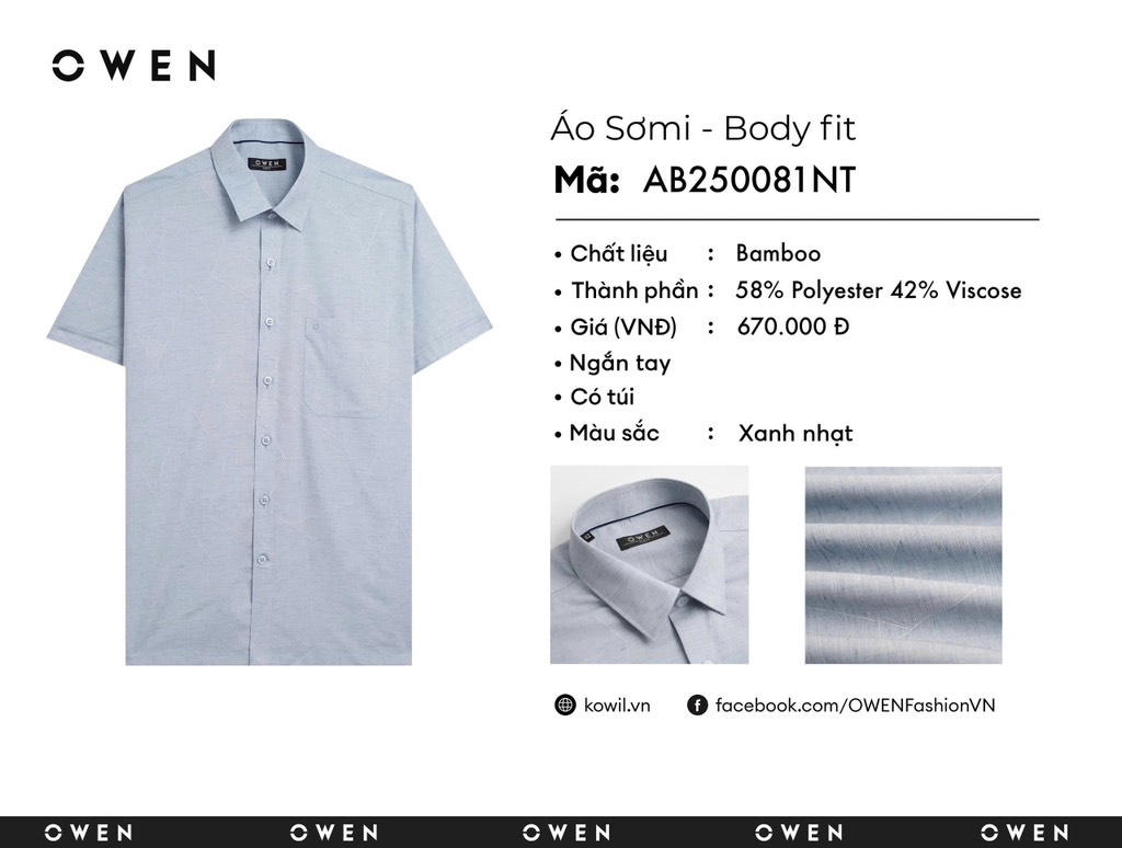 ÁO SƠ MI NGẮN TAY AB250081NT