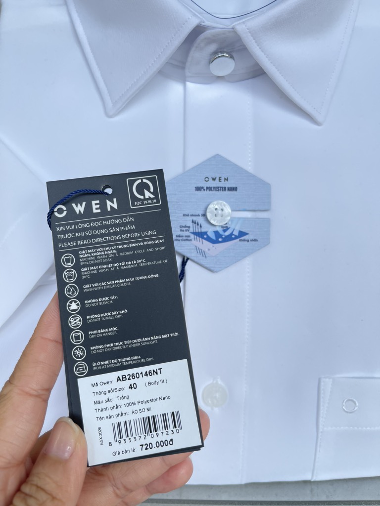 ÁO SƠ MI TRẮNG NGẮN TAY AB260146NT