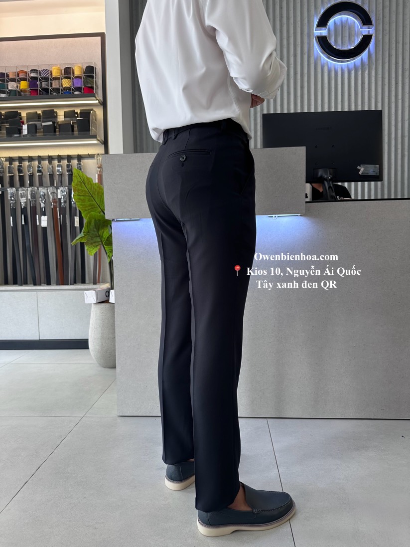 QUẦN TÂY XANH ĐEN POLY QRT232457T