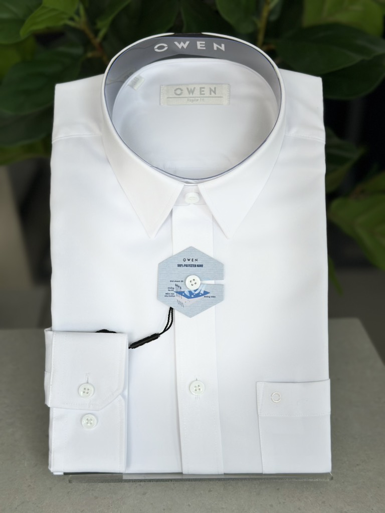 ÁO SƠ MI TRẮNG DÀI TAY NANO CÓ TÚI AR260500DTBF