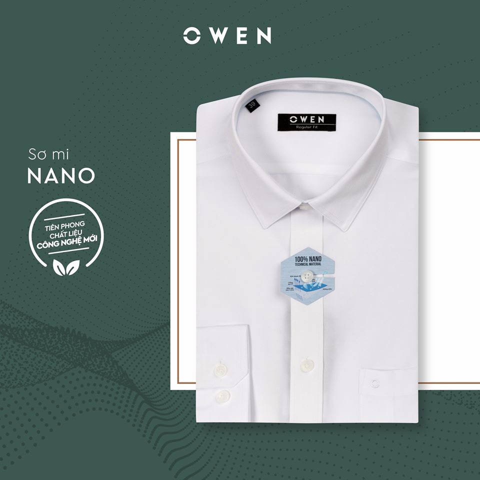 ÁO SƠ MI TRẮNG DÀI TAY NANO CÓ TÚI AR250300DT