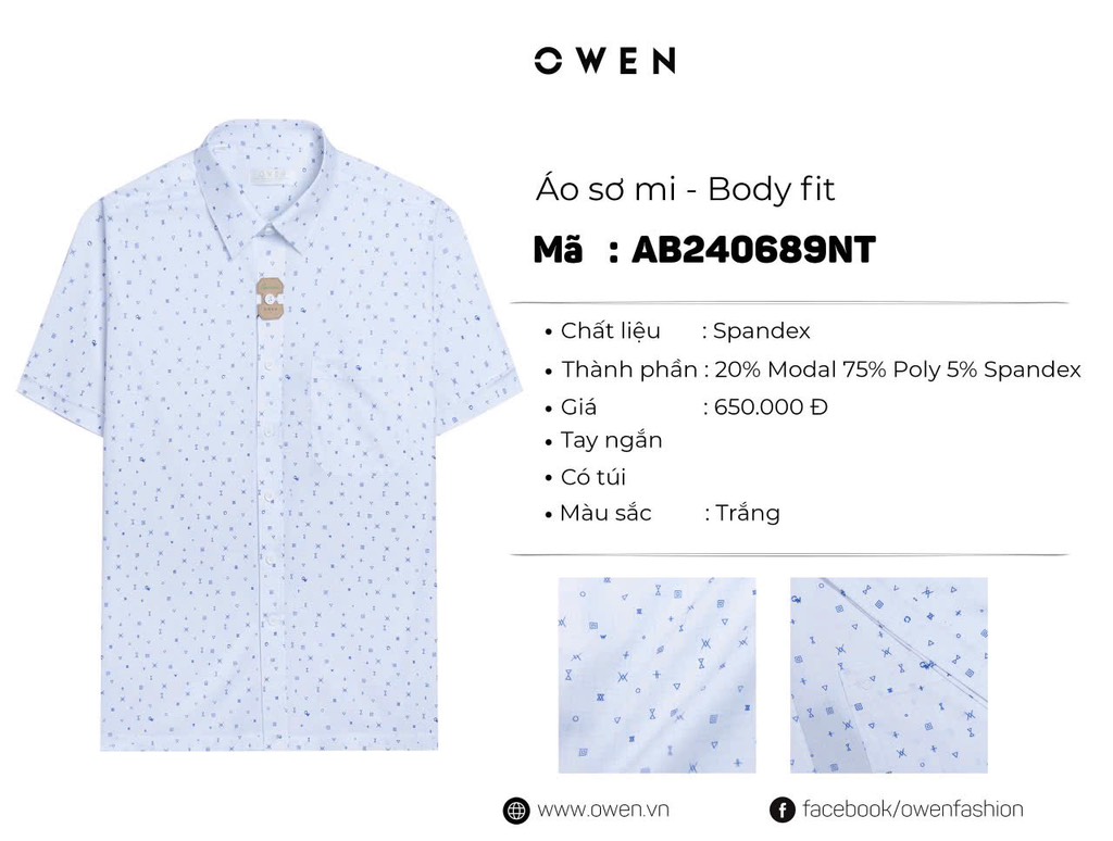 ÁO SƠ MI NGẮN TAY AB240689NT