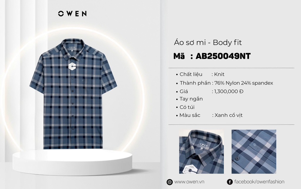 ÁO SƠ MI NGẮN TAY AB250049NT
