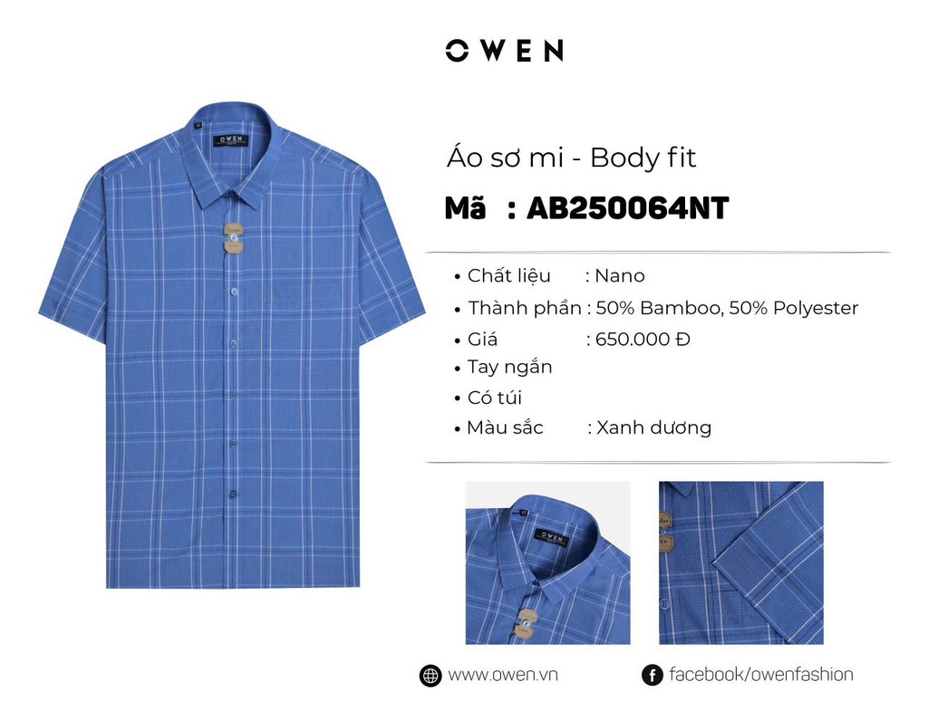ÁO SƠ MI NGẮN TAY AB250064NT