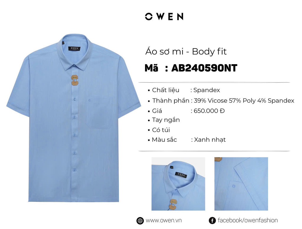 ÁO SƠ MI NGẮN TAY AB240590NT