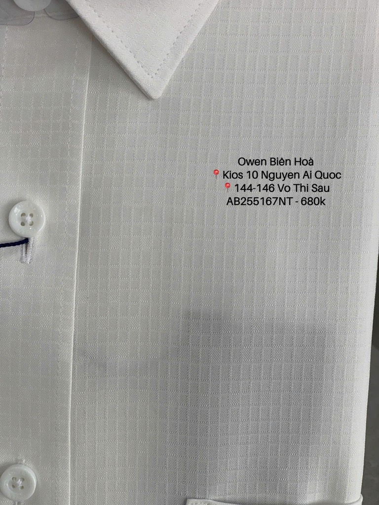 ÁO SƠ MI TRẮNG NGẮN TAY CARO AB255167NT