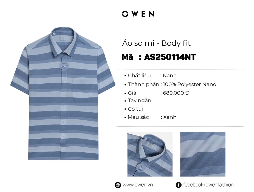 ÁO SƠ MI NGẮN TAY AB250114NT