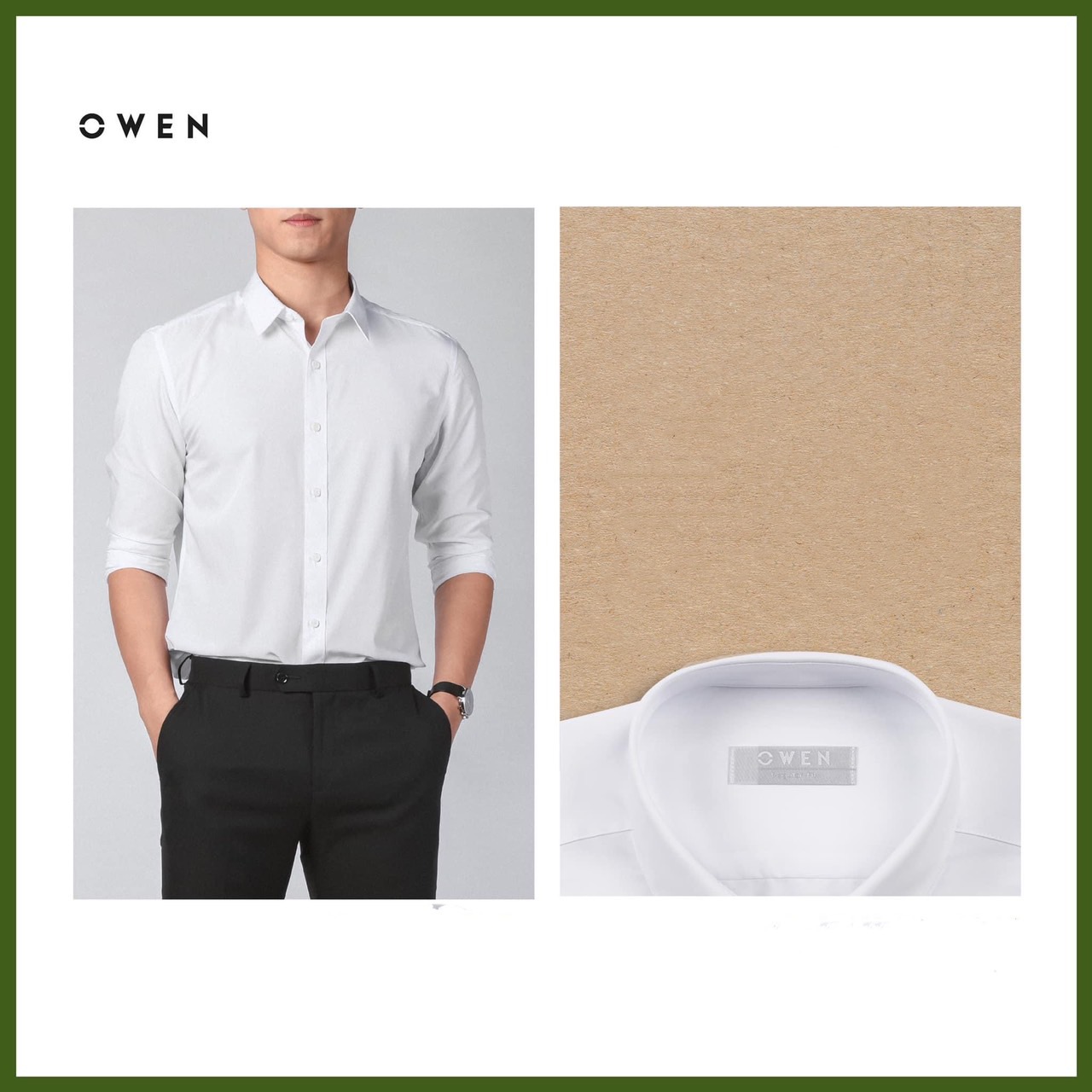 ÁO SƠ MI TRẮNG DÀI TAY POLYESTER CÓ TÚI AR260515DTB