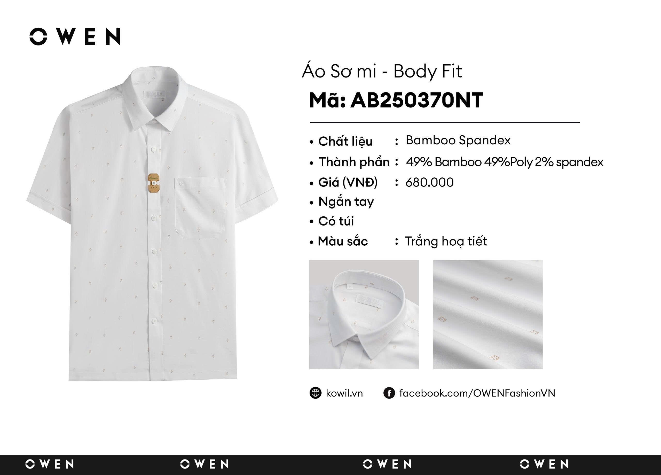 ÁO SƠ MI NGẮN TAY AB250370NT