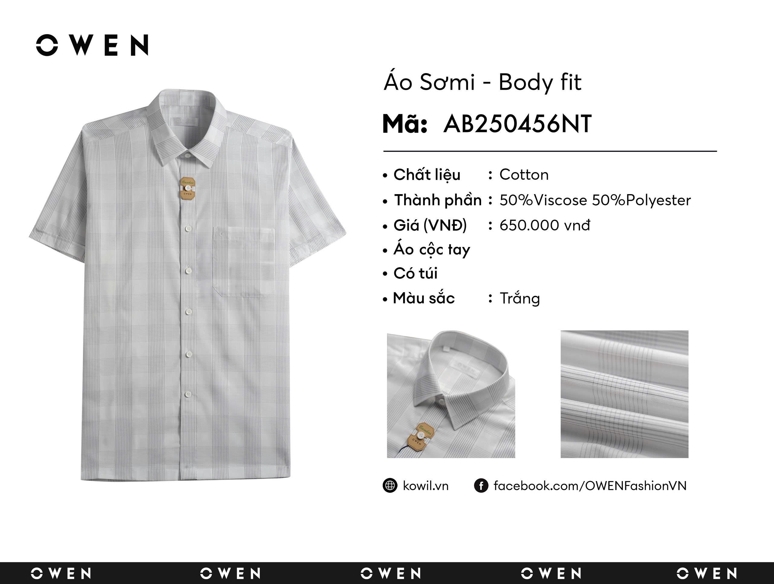 ÁO SƠ MI NGẮN TAY AB250456NT