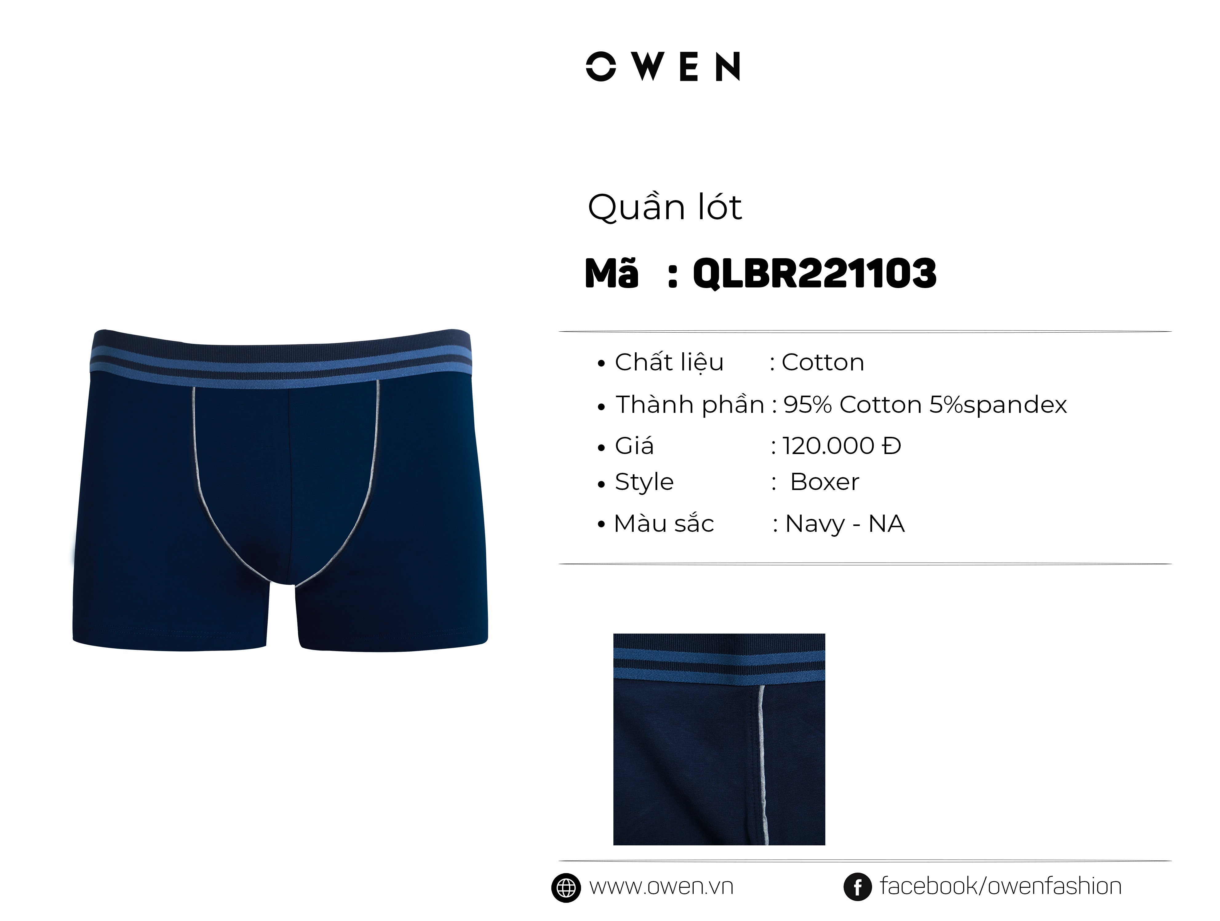 QUẦN LÓT BOXER XANH ĐEN QLBR221103