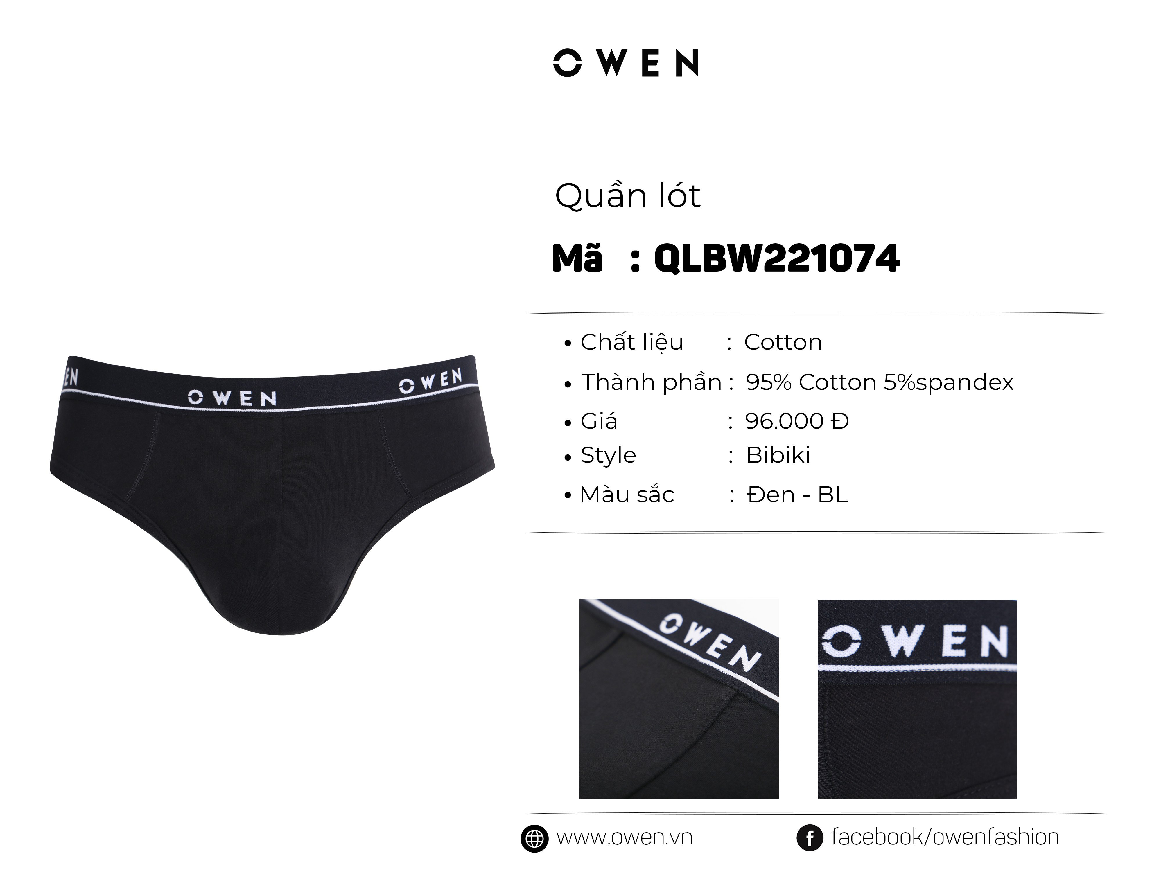 QUẦN LÓT TAM GIÁC ĐEN QLBW221074
