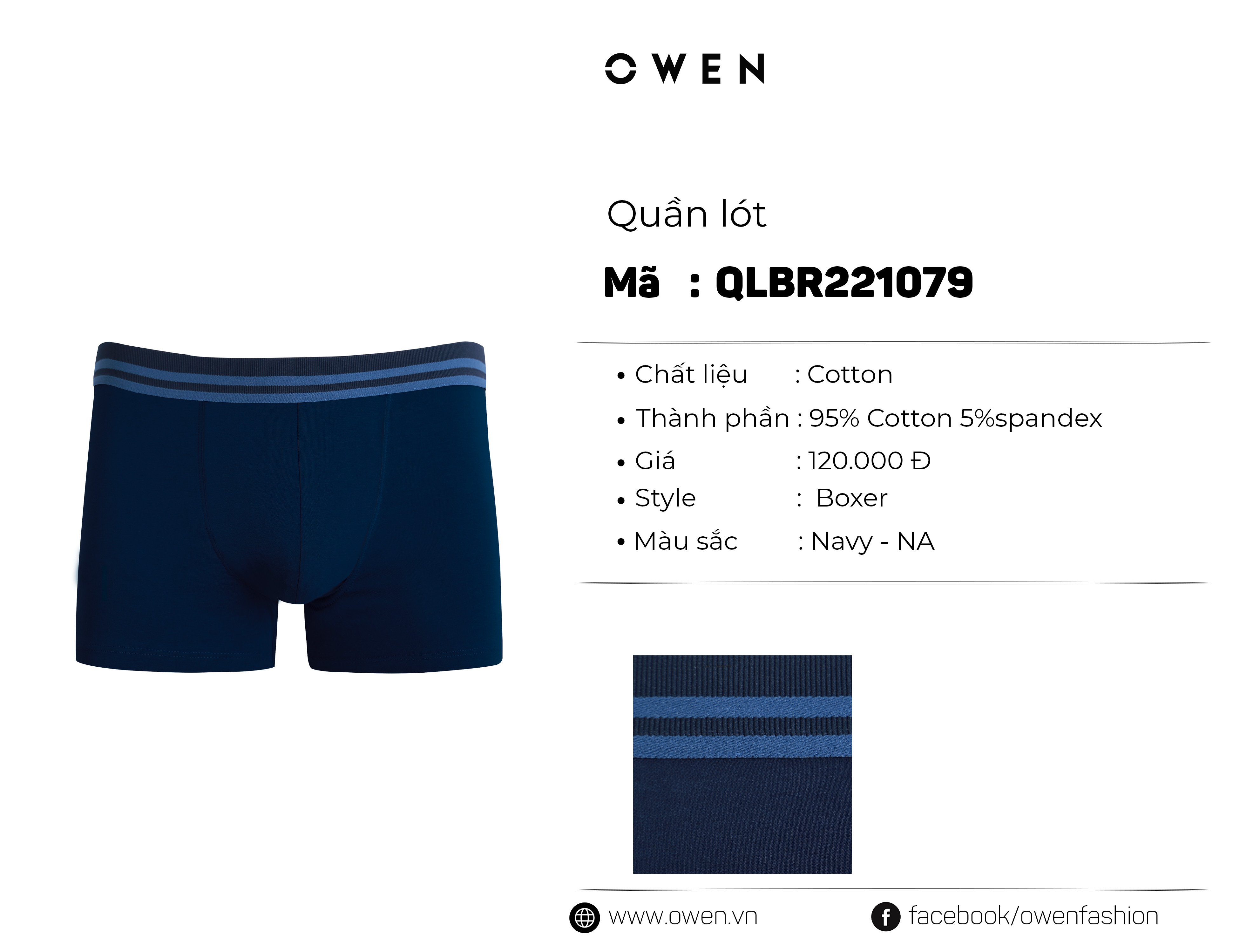 QUẦN LÓT BOXER XANH ĐEN QLBR221079