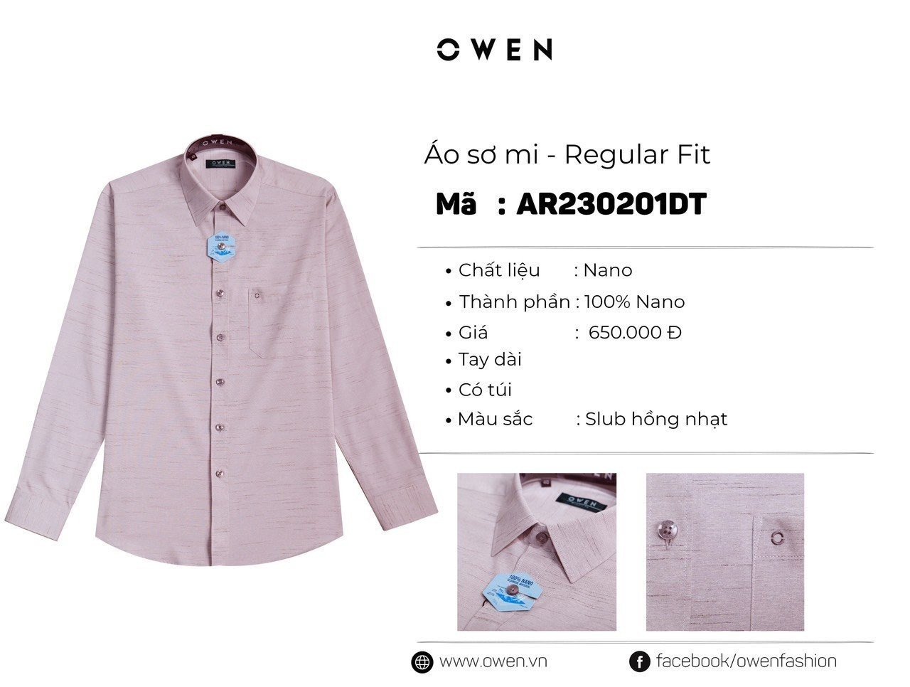 ÁO SƠ MI DÀI TAY AR230201DT