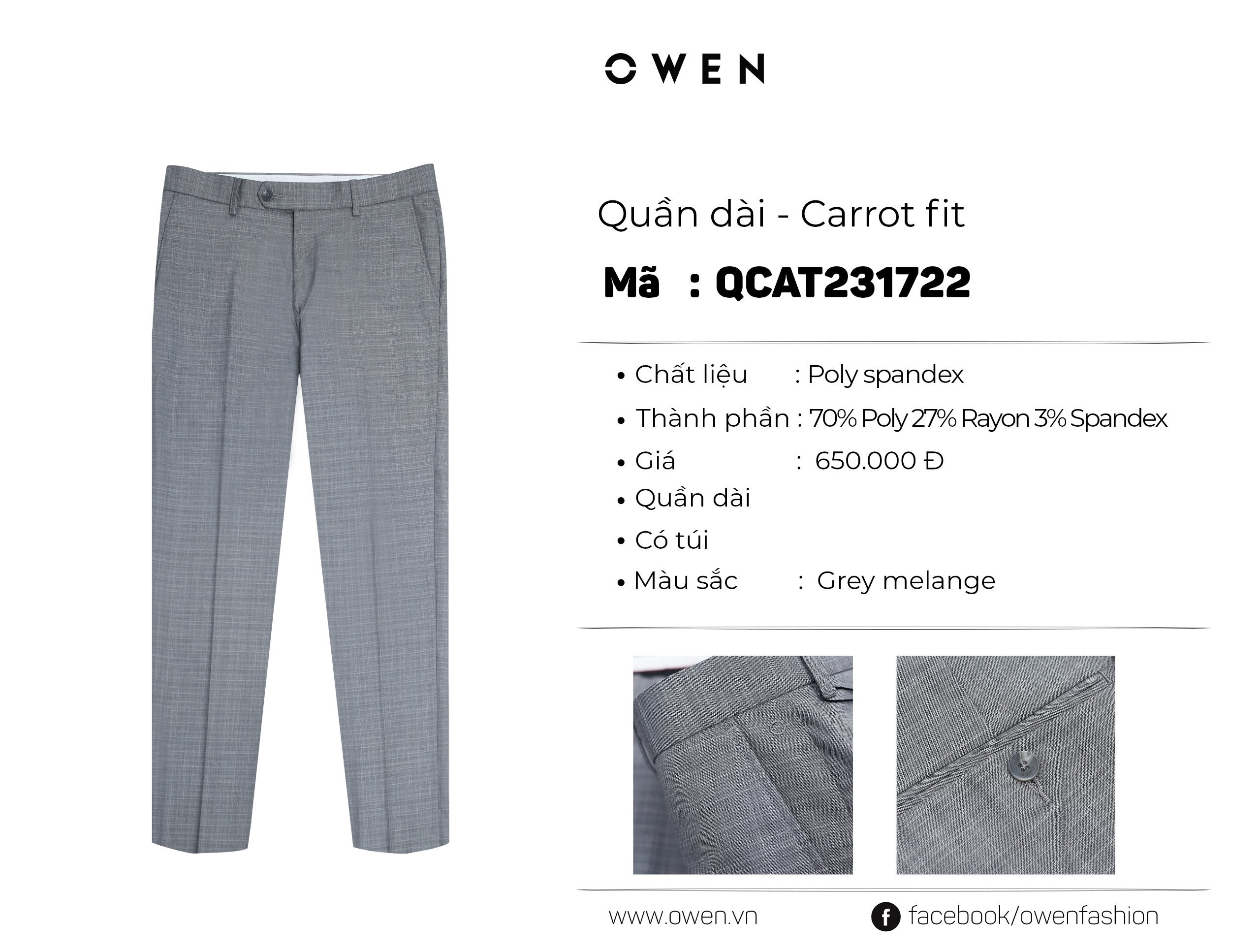 QUẦN TÂY QCAT231722