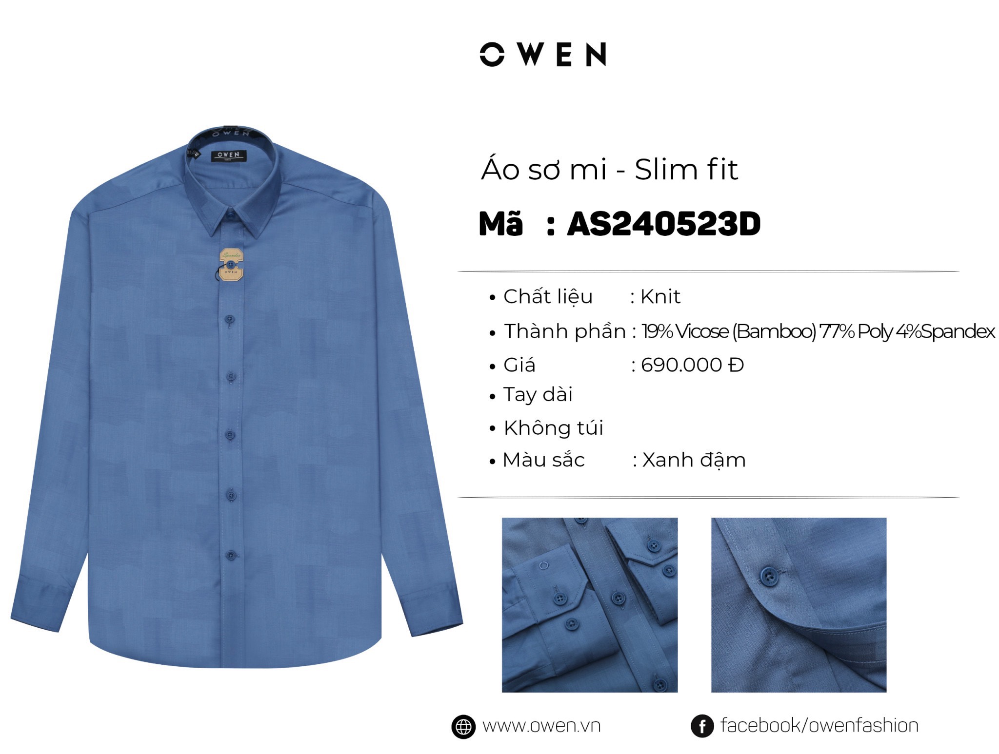 ÁO SƠ MI DÀI TAY AS240523D