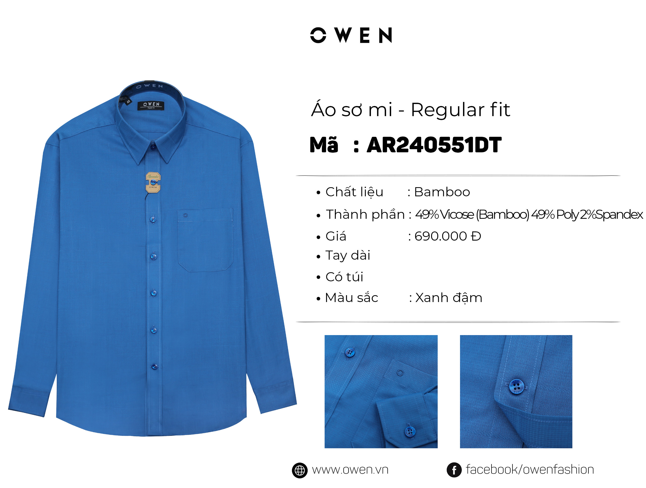 ÁO SƠ MI DÀI TAY AR240551DT