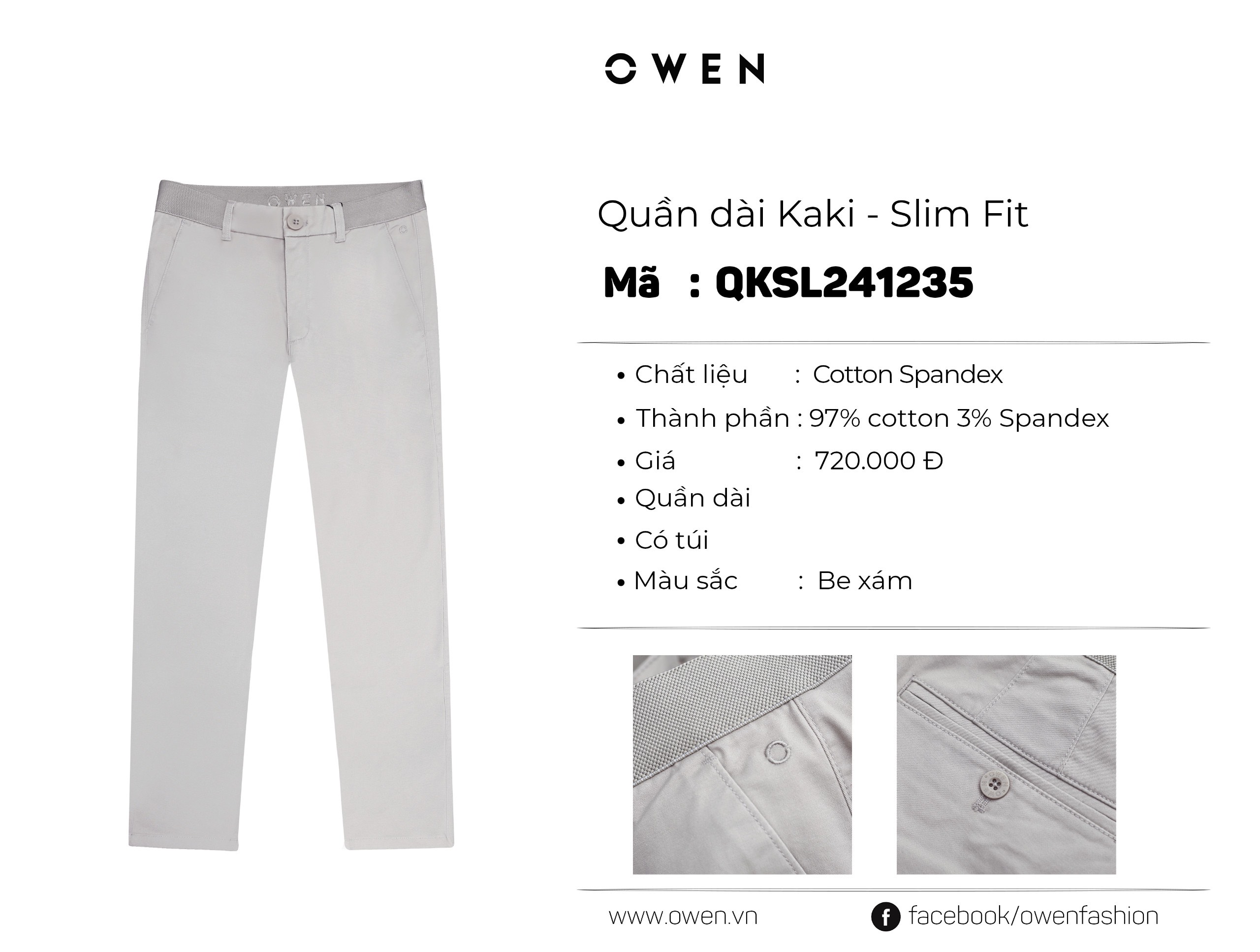 QUẦN KHAKI QKSL241235