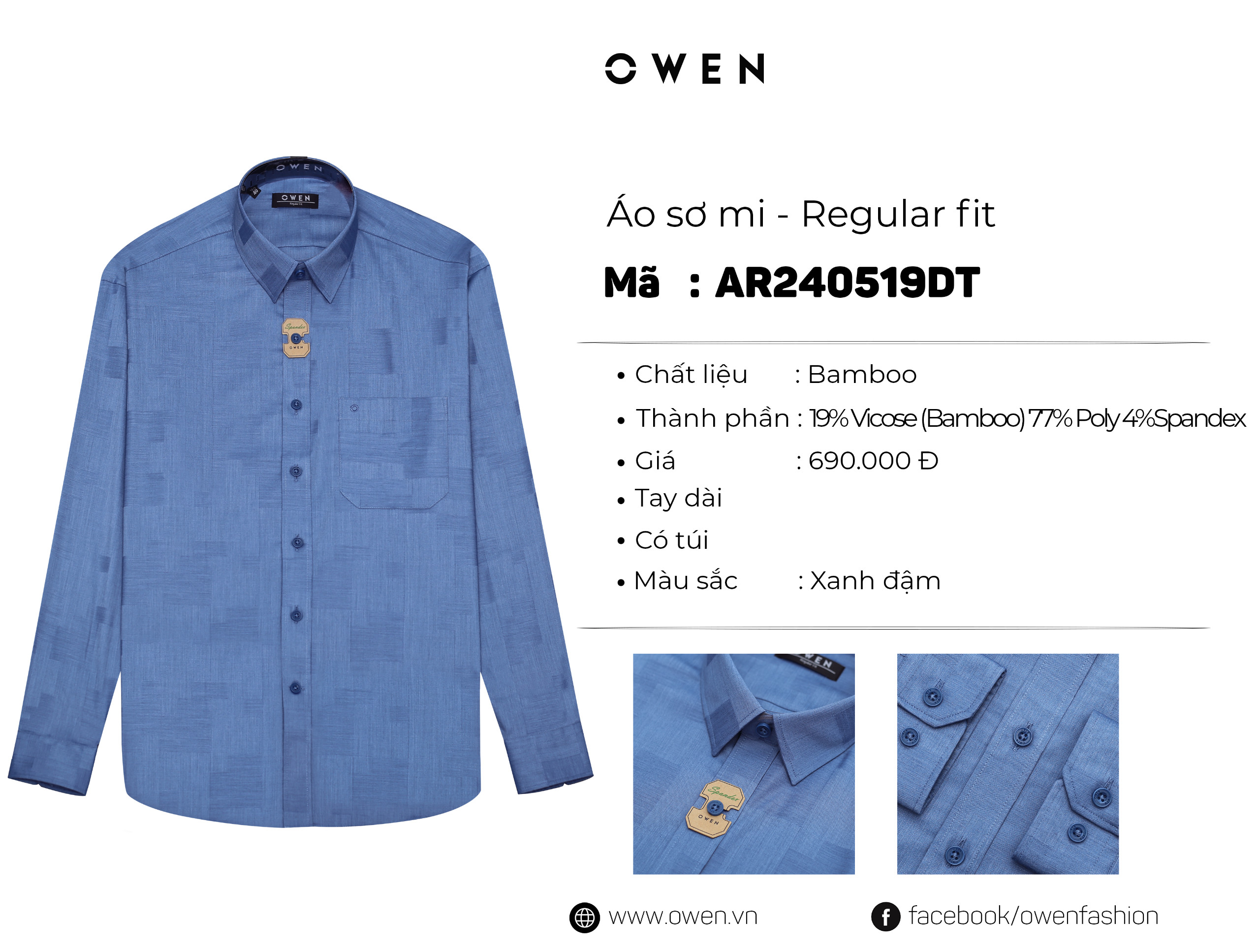 ÁO SƠ MI DÀI TAY AR240519DT