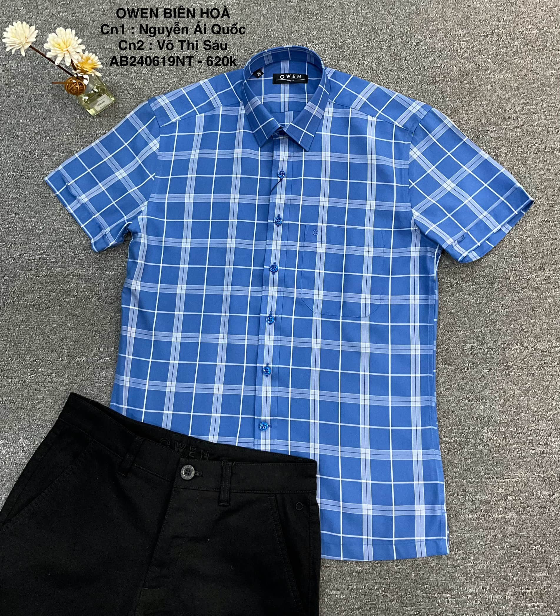 ÁO SƠ MI NGẮN TAY AB240619NT