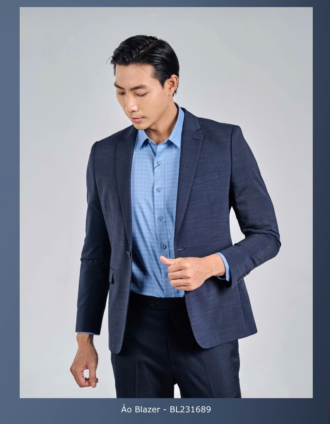 ÁO BLAZER XANH TÍM THAN BL231689