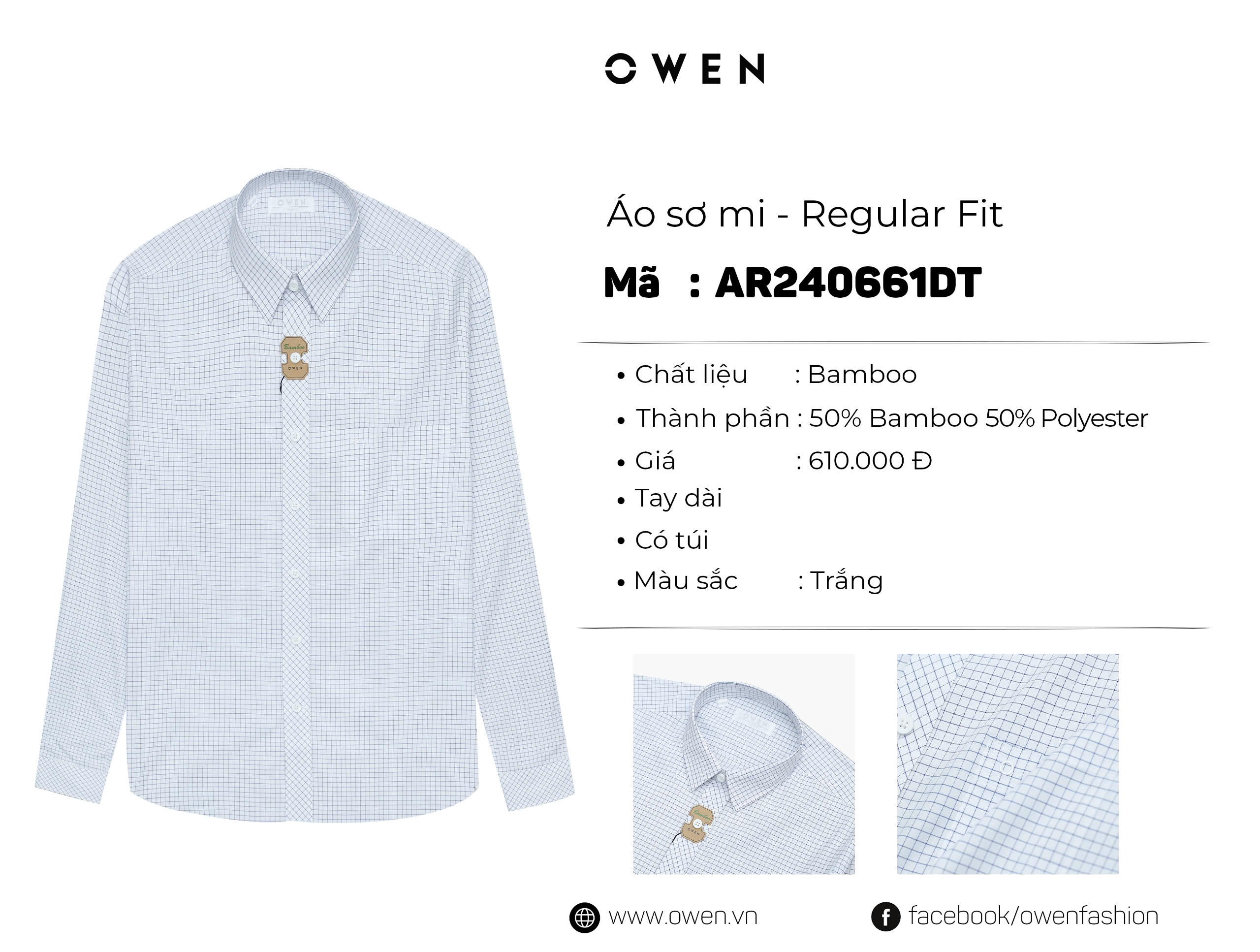 ÁO SƠ MI DÀI TAY AR240661DT