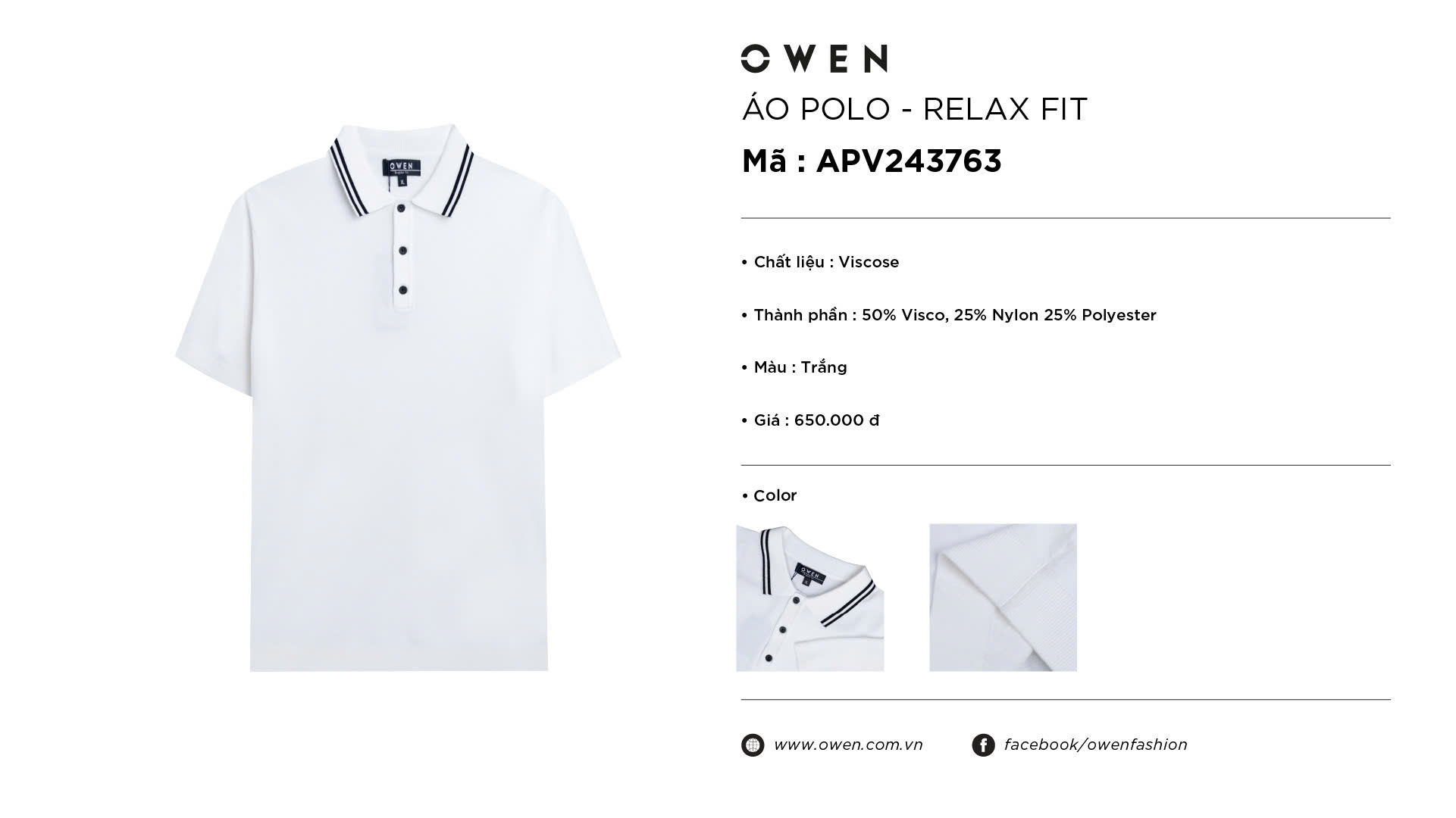 ÁO THUN POLO LEN CÓ CỔ APV243763