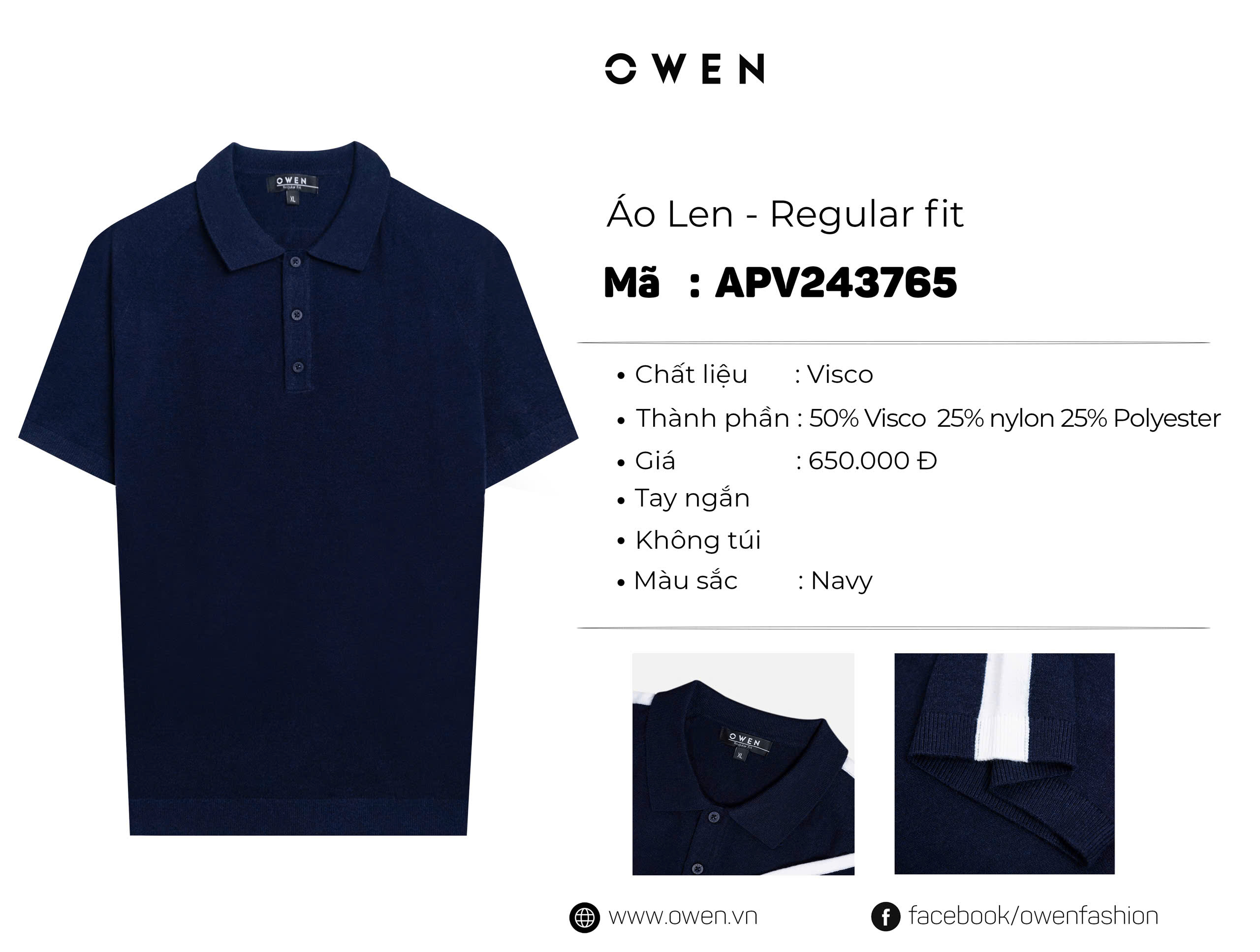 ÁO THUN POLO LEN APV243765