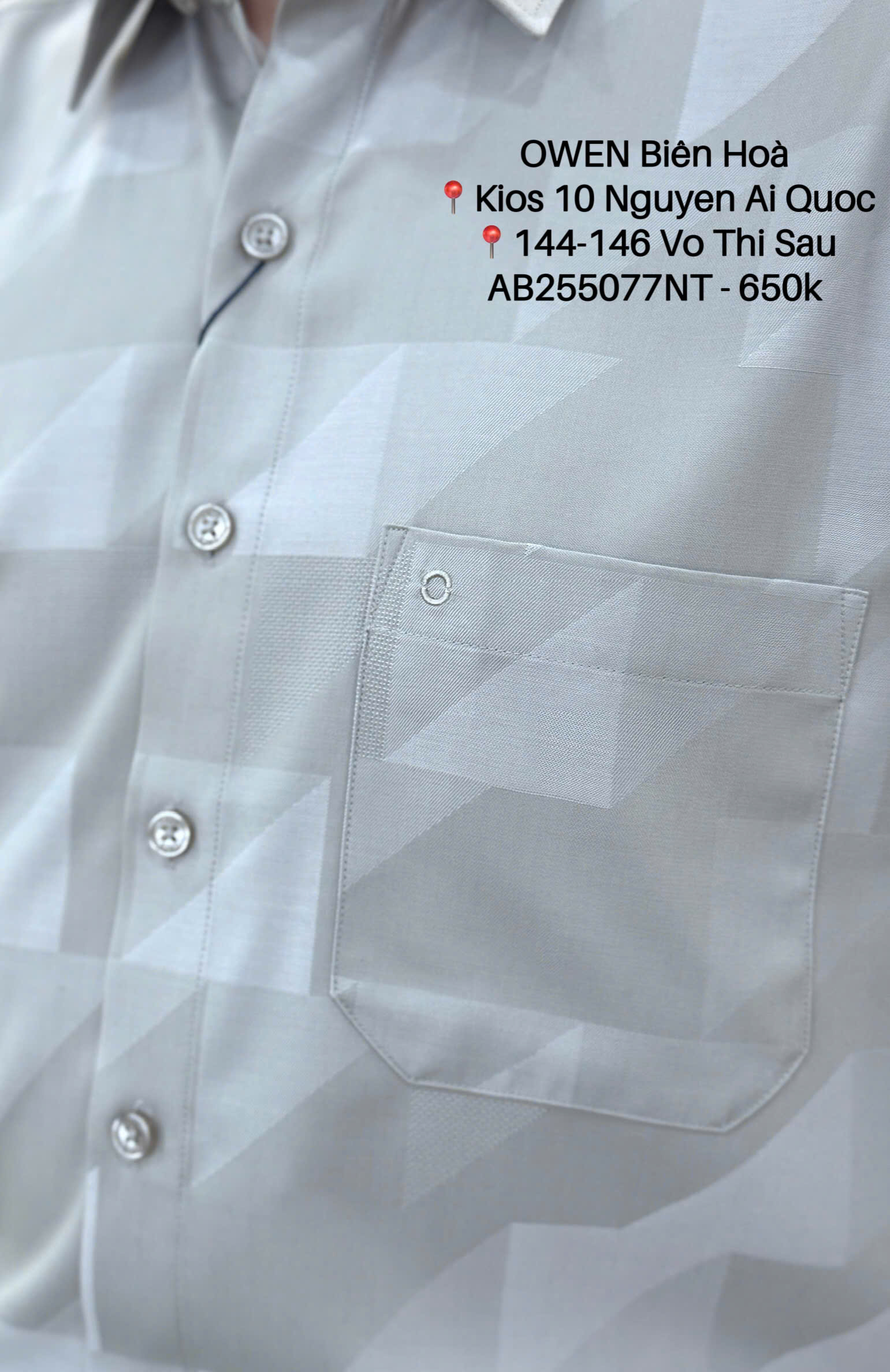 ÁO SƠ MI NGẮN TAY AB255077NT