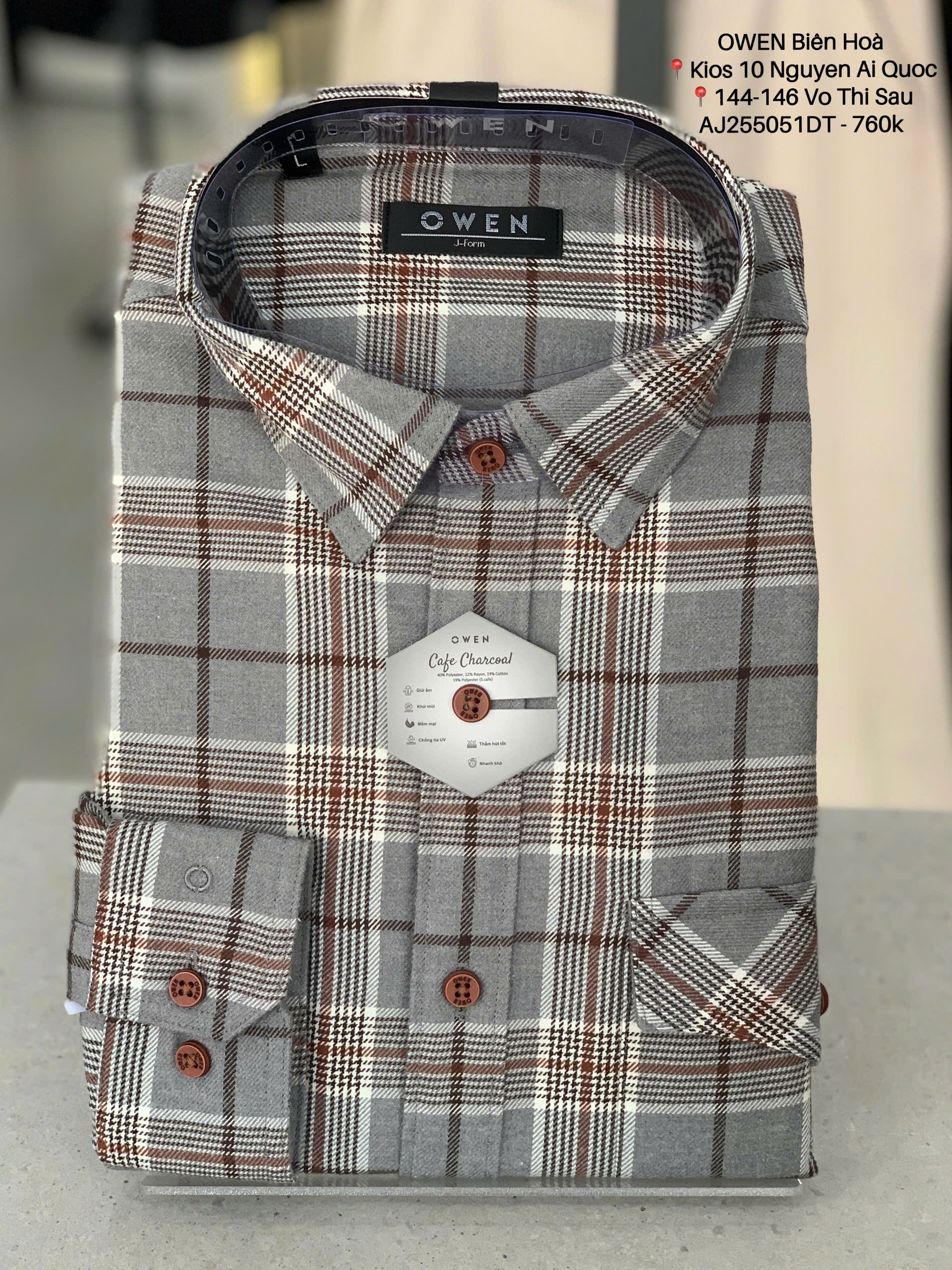 ÁO SƠ MI DÀI TAY AJ255051DT